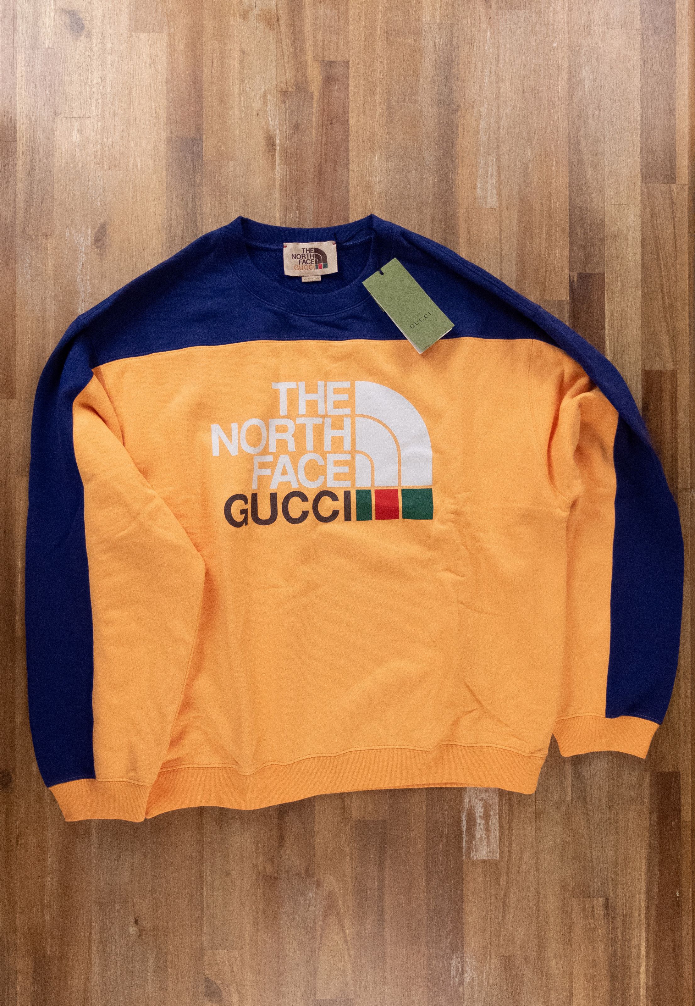 Gucci GUCCI x NORTH FACE blue yellow logo print sweatshirt Medium Size US M / EU 48-50 / 2 - 6 Thumbnail