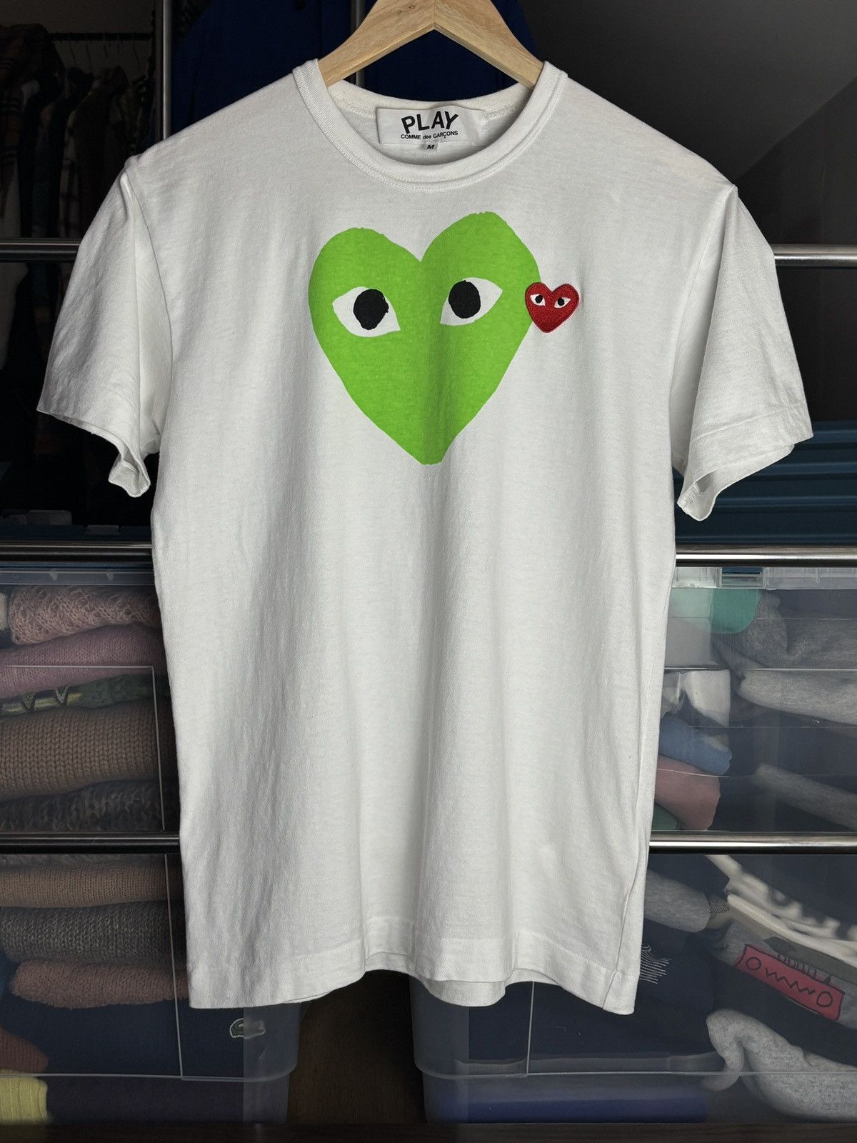 Comme des Garcons PLAY Comme Des Garcons Play Double Heart Tee Size US M / EU 48-50 / 2 - 1 Thumbnail