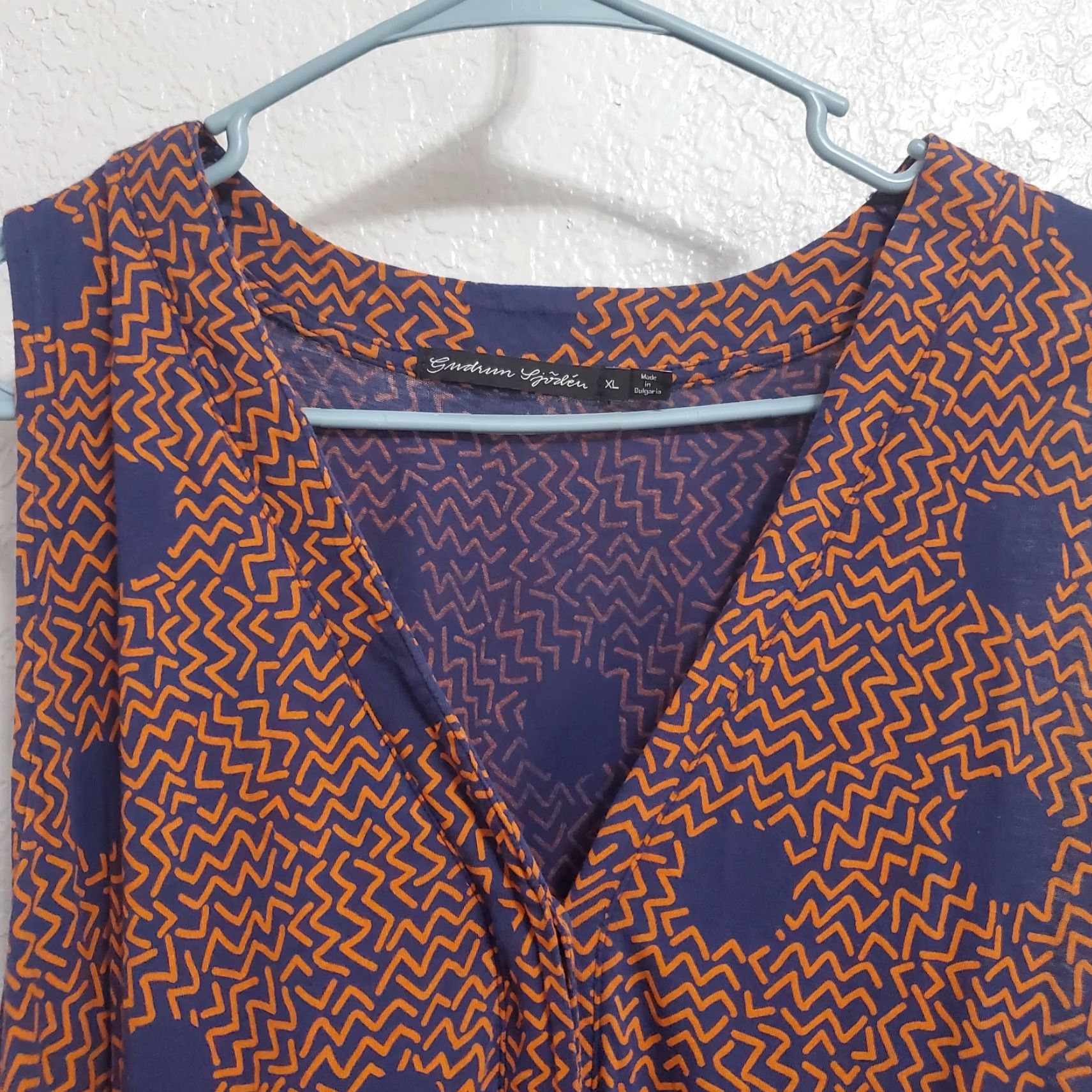 Vintage VINTAGE Gudrun Sjoden Dress Women XL Orange Blue Sleeveless Maxi Organic Cotton Stretch Size XL / US 12-14 / IT 48-50 - 5 Thumbnail
