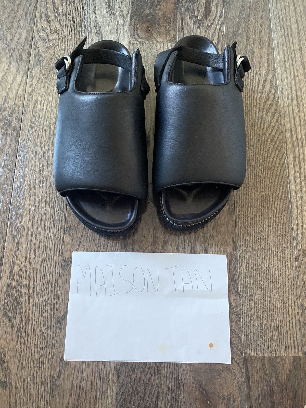 image of Guidi Brk04 Calf Full Grain Sandals in Black, Men's (Size 10)