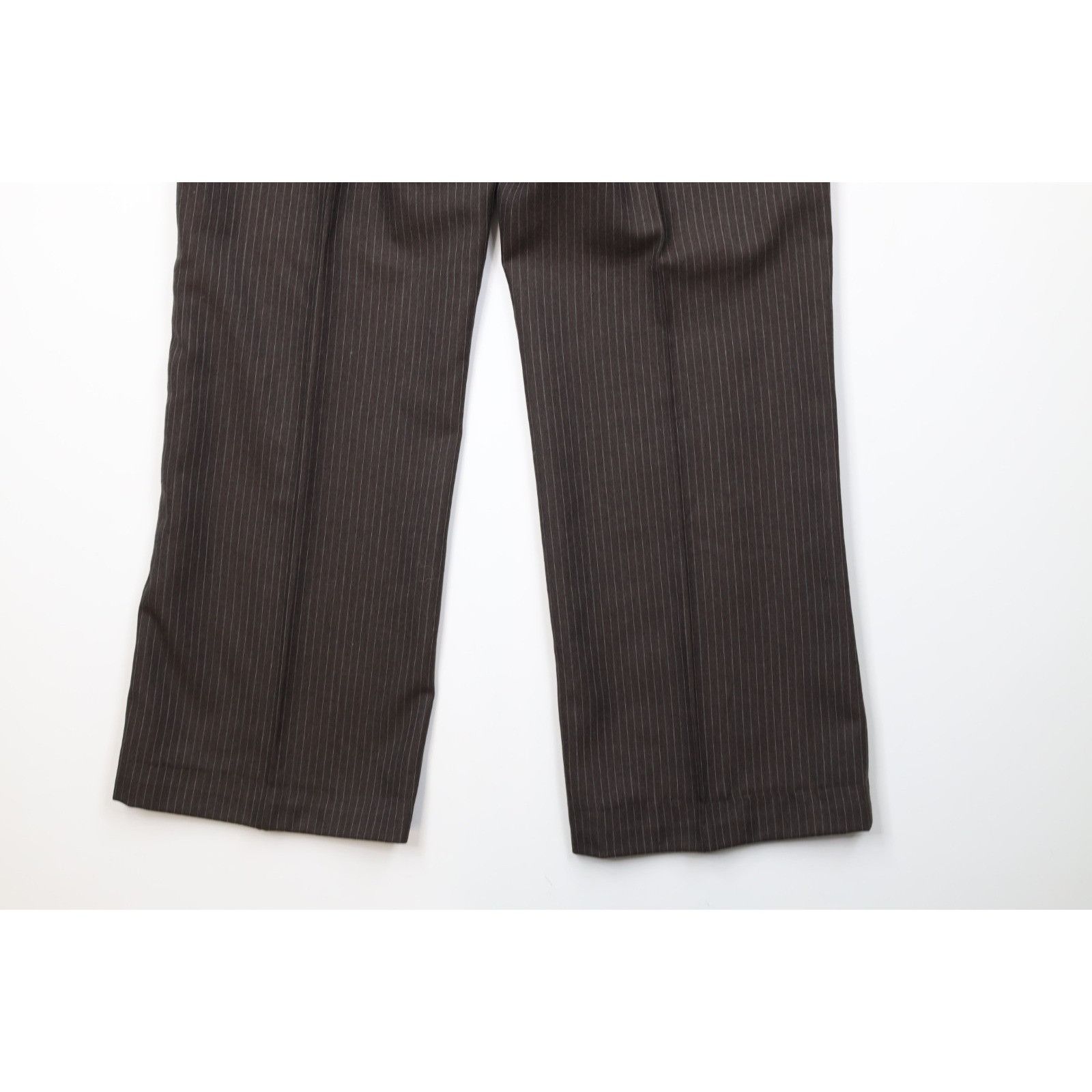 Vintage Vintage 70s 3 Piece Wool Pinstriped Suit Bell Bottoms Size 44L - 18 Thumbnail