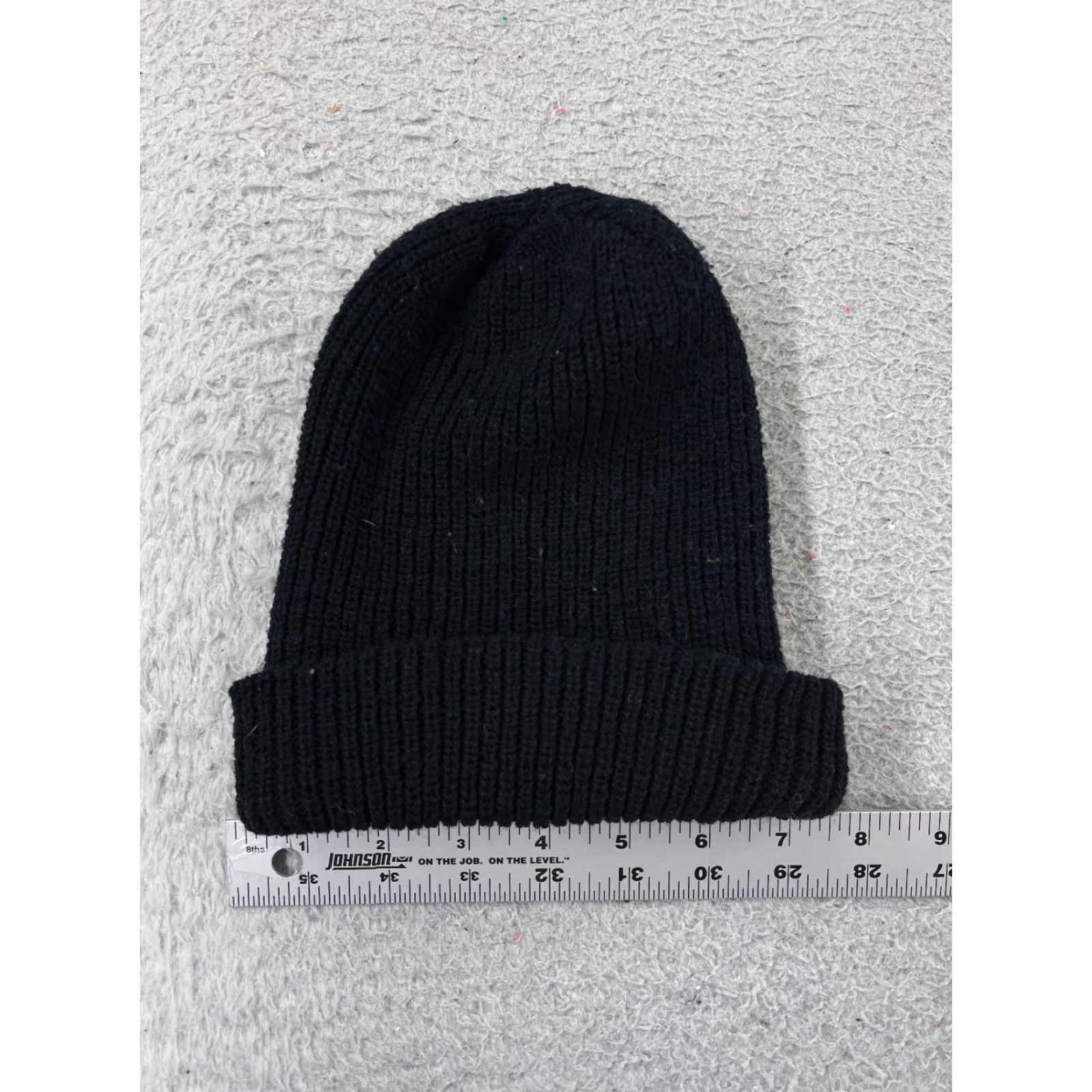 Vintage Beanie Beanie Adult One Size Black Knit Ribbed 100% Acrylic Winter Snow Ski Unbranded Unisex Adults Mens Womens Boys Girls Size ONE SIZE - 2 Thumbnail