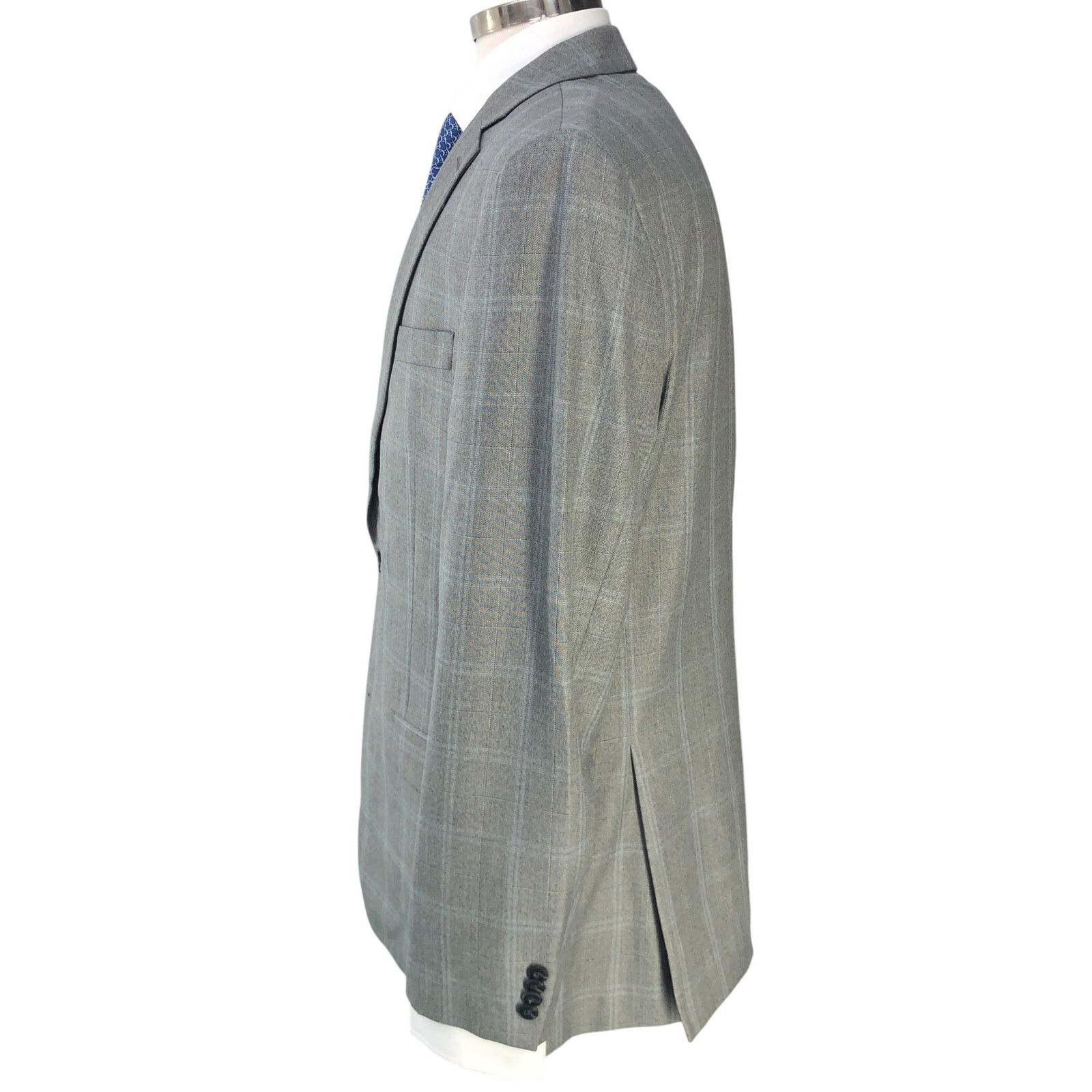Michael Kors Michael Kors 42L Sport Coat Jacket Blazer Gray Windowpane Size 42L - 7 Thumbnail