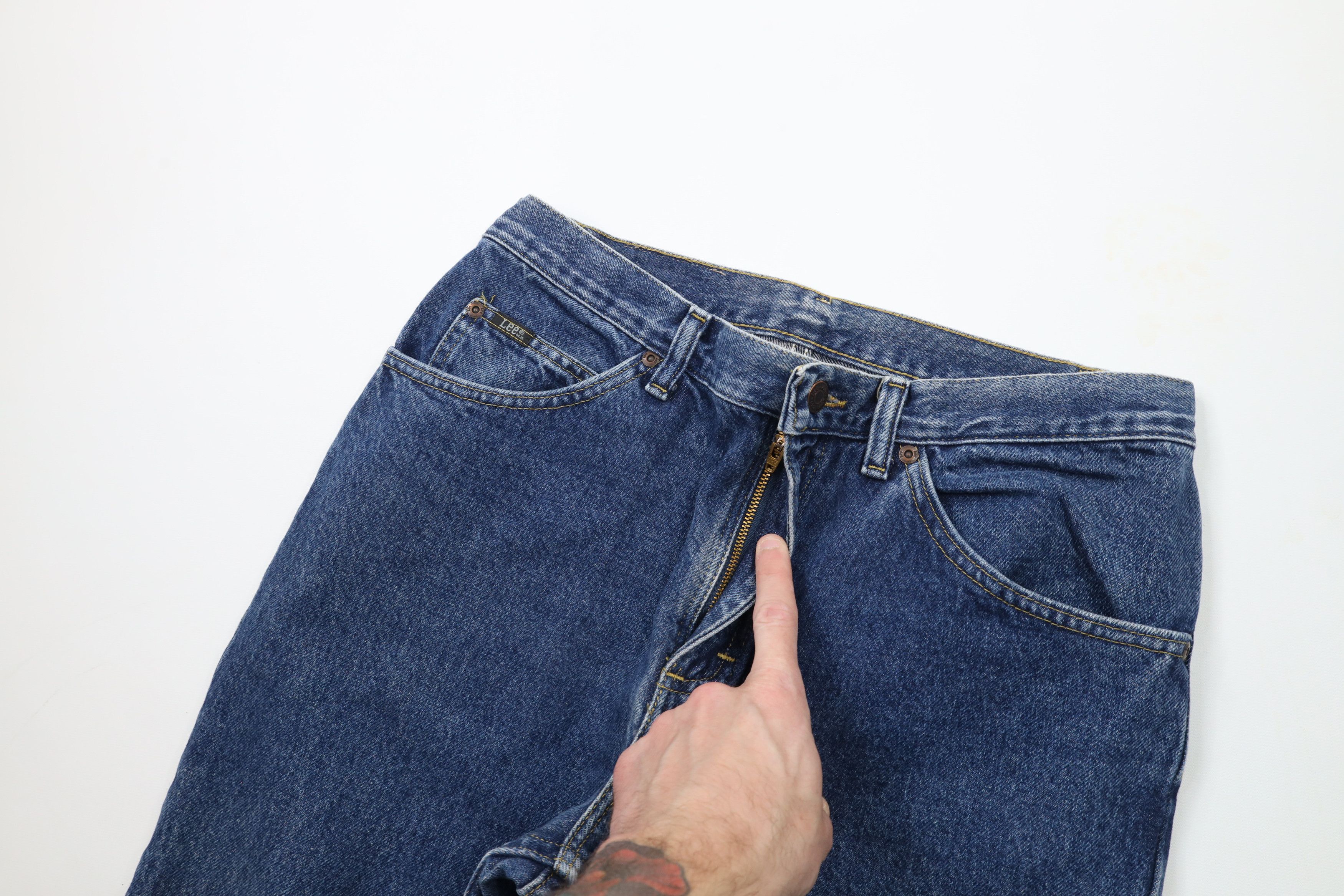 Lee × Vintage Vintage 90s Lee Jeans Straight Leg Denim Jeans Blue Cotton Size US 32 / EU 48 - 6 Thumbnail