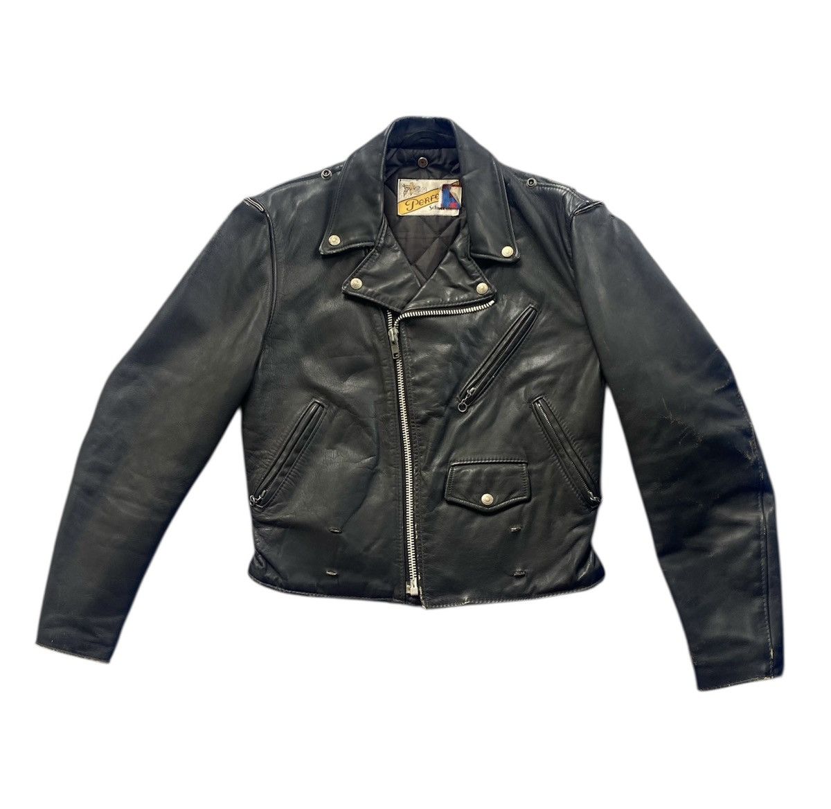Schott Schott Perfecto Double Collar Punk Rocker Biker Jacket Size US S / EU 44-46 / 1 - 1 Thumbnail