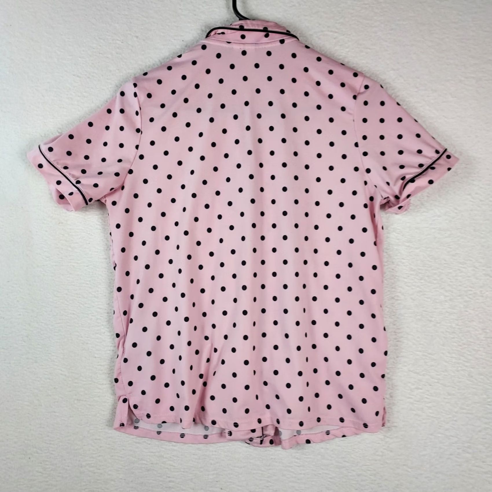 Vintage Joyspun Pajama Set Womens Small Pink Knit Polyester Button Closure Lightweight Machine Washable Seasonal Spring Fall Winter Size ONE SIZE - 3 Thumbnail