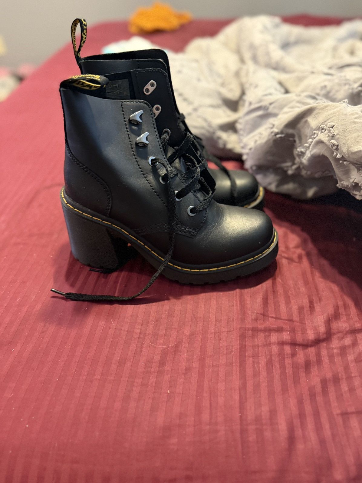 Dr. Martens Dr. Martens Jesy Sendal Leather Lace Up Platform Boots Size US 7 / IT 37 - 1 Thumbnail
