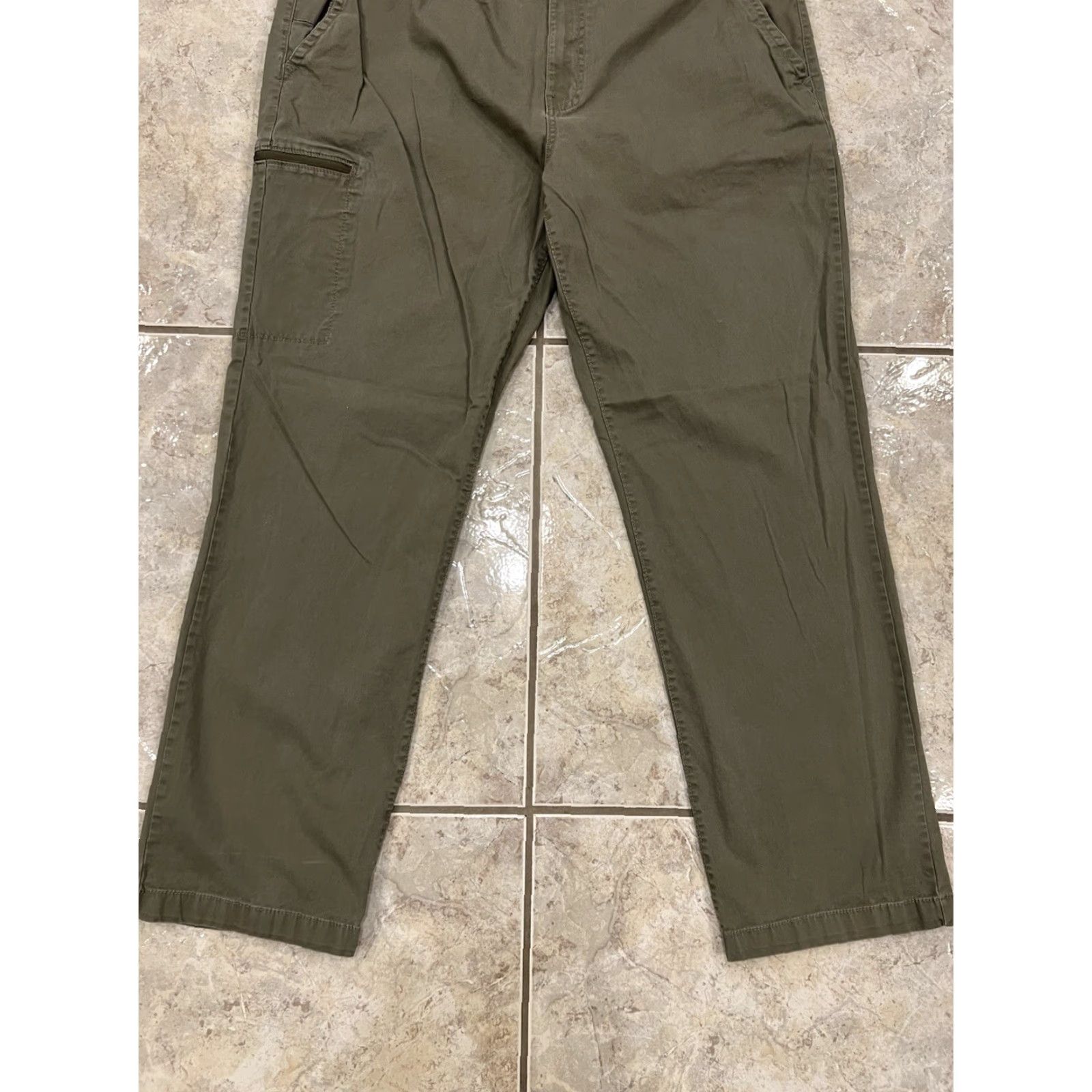 Weatherproof Weatherproof Men's Pants Straight Leg Moss Green 40X32 Chino Canvas Cargo Pockets Slashes Zip Front Button Regular Fit Size US 40 / EU 56 - 7 Thumbnail