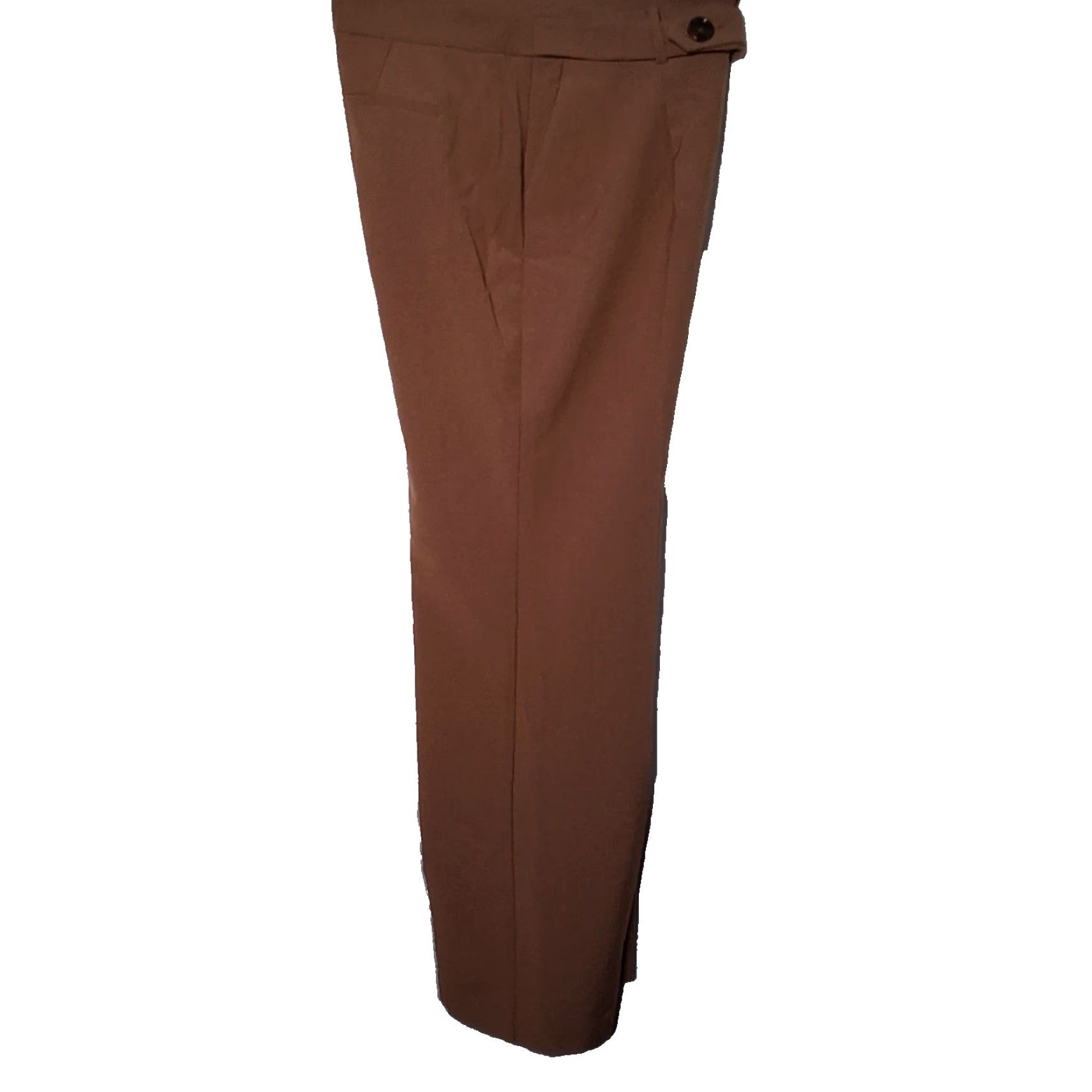 Vintage Cato Dress Pants Women Size 12 Brown Wide Leg Button Stretch Classic NEW Size 34" / US 12 / IT 48 - 3 Thumbnail