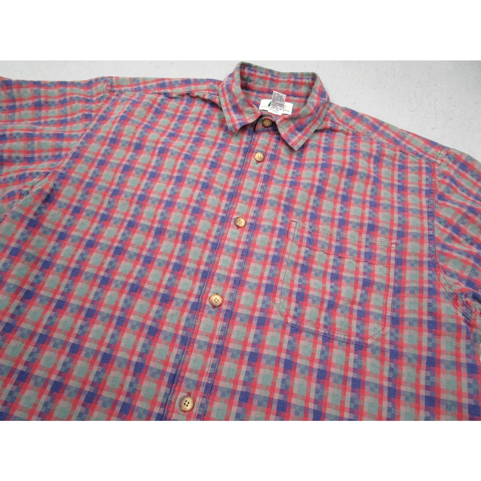 Vintage VINTAGE REI Men's Long Sleeve Button-Up Shirt Casual Workwear Outdoor 100% Cotton Red Check Large Tall Size US L / EU 52-54 / 3 - 2 Thumbnail