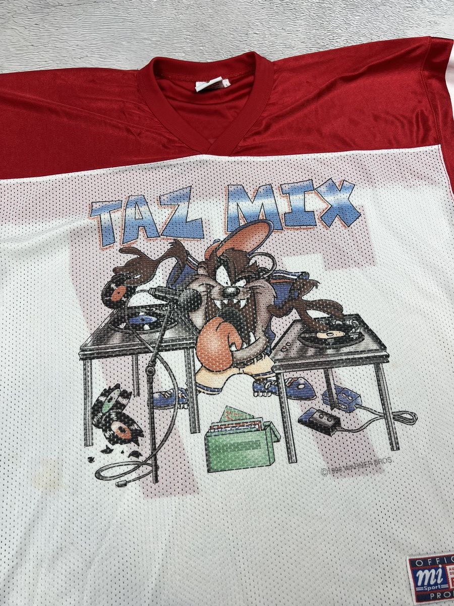 Vintage × Warner Bros Vintage 1998 Looney Tunes WB TAZ MIX RUGBY Jersey Size US L / EU 52-54 / 3 - 2 Thumbnail