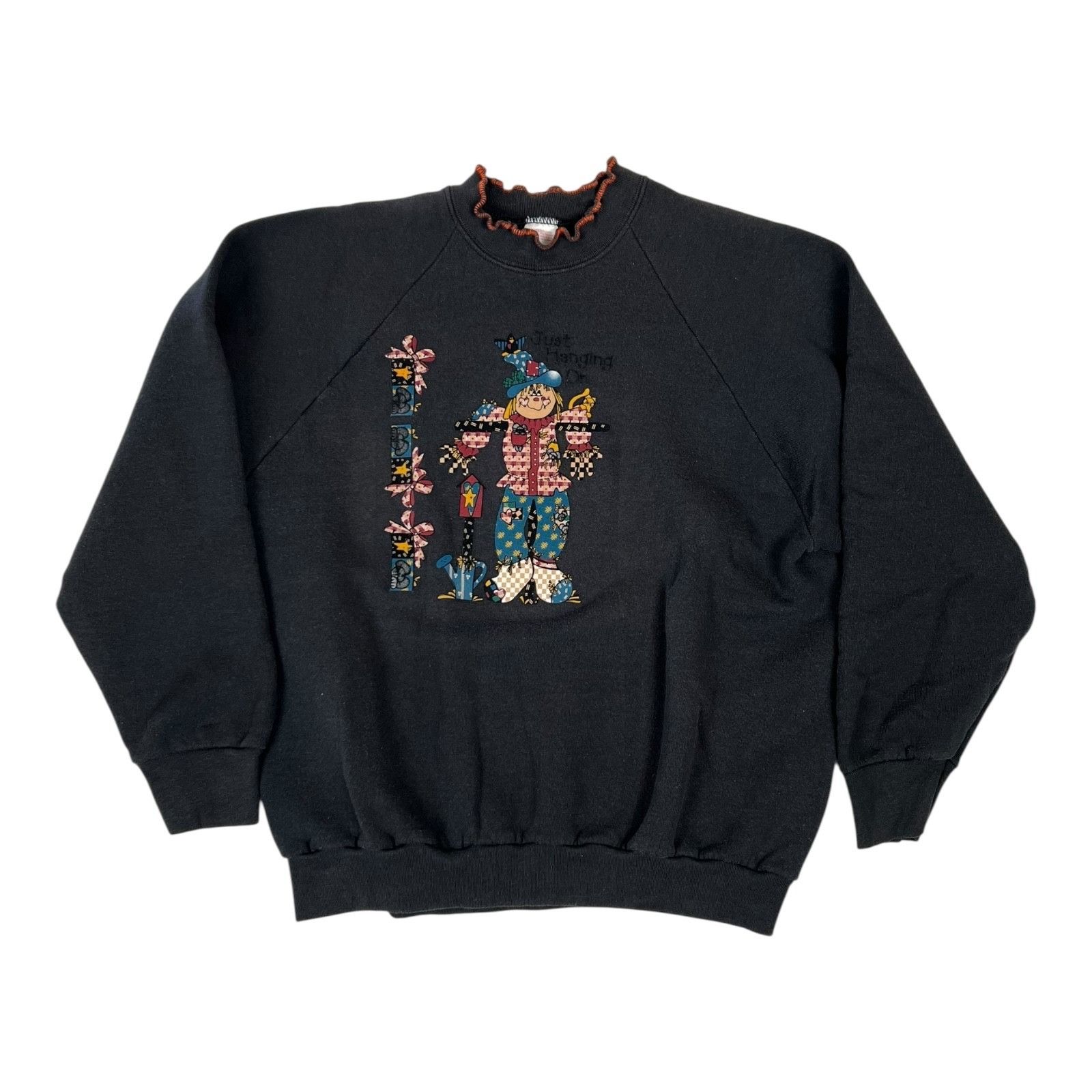 Hanes Vintage Scarecrow Sweatshirt Women's Size Large "Just Hangin Size L / US 10 / IT 46 - 1 Thumbnail