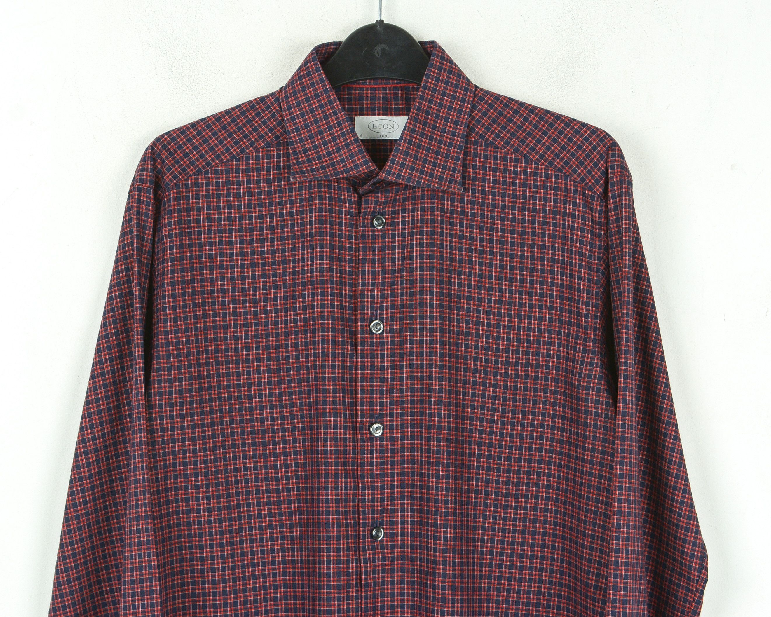 Eton 15 1/2" Size 39 Slim Fit Button Up Shirt Long Sleeved Check Size US S / EU 44-46 / 1 - 2 Thumbnail