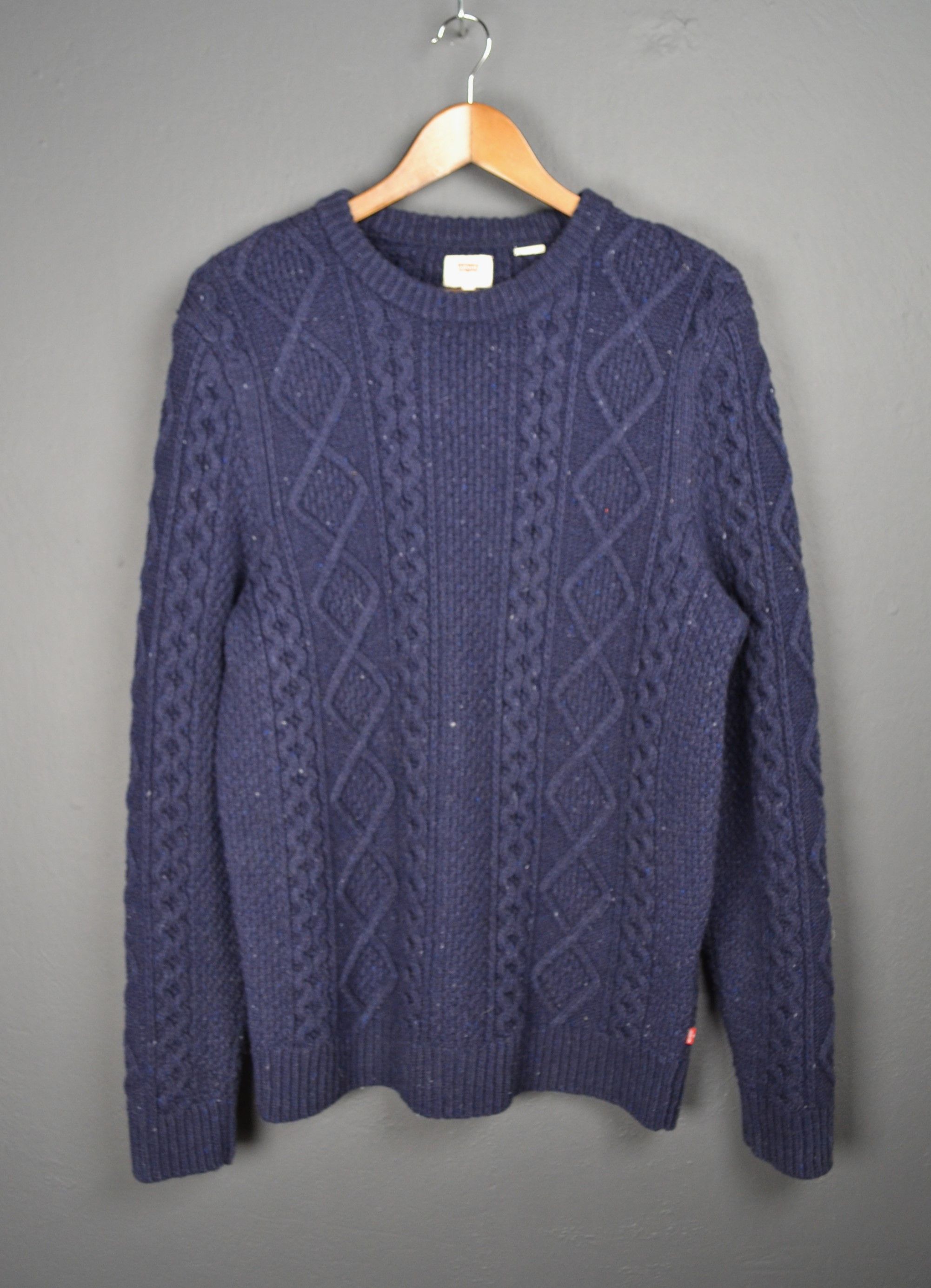 Levi's Levi's Aran-knit Wool-blend Sweater in Navy L Heavy Size US L / EU 52-54 / 3 - 1 Thumbnail