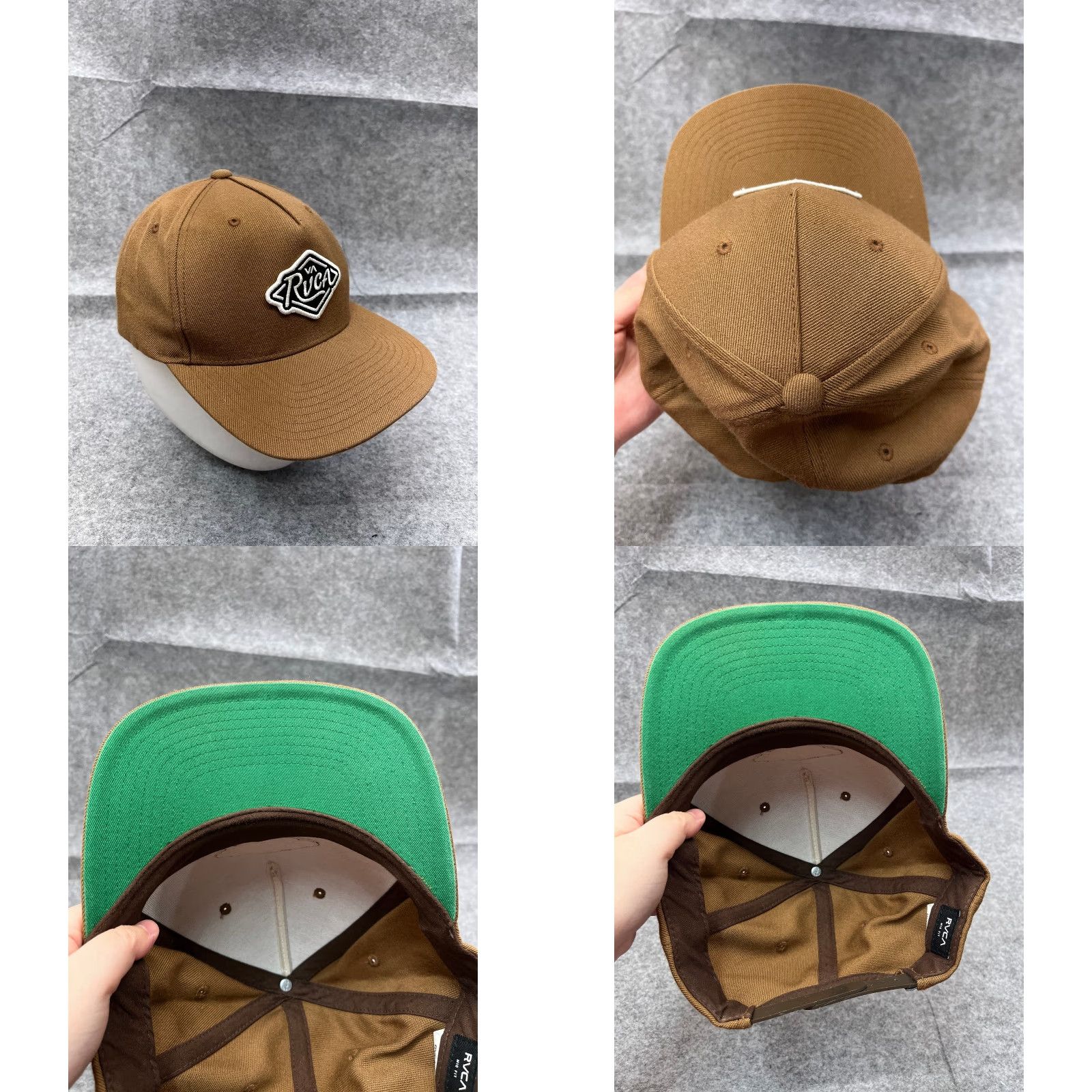 RVCA RVCA Hat Cap Snap Back Adult One Size Brown Embroidered Acrylic Wool Blend Twill Skate Beach Outdoor Men Size ONE SIZE - 8 Thumbnail