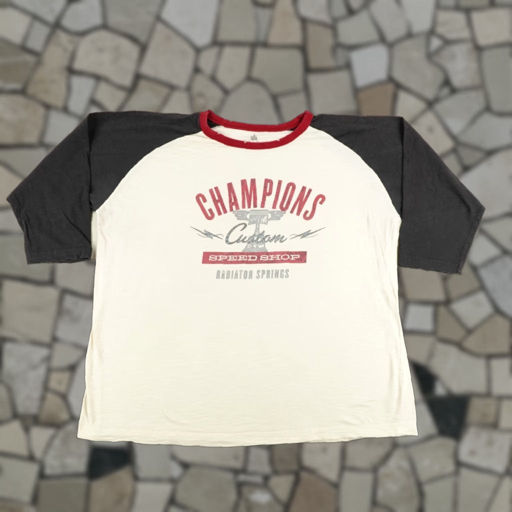 Disney VINTAGE Disney Shirt Mens XL Cars Land Champions Speed Shop Radiator Springs 3/4 Sleeve Size US XL / EU 56 / 4 - 1 Thumbnail