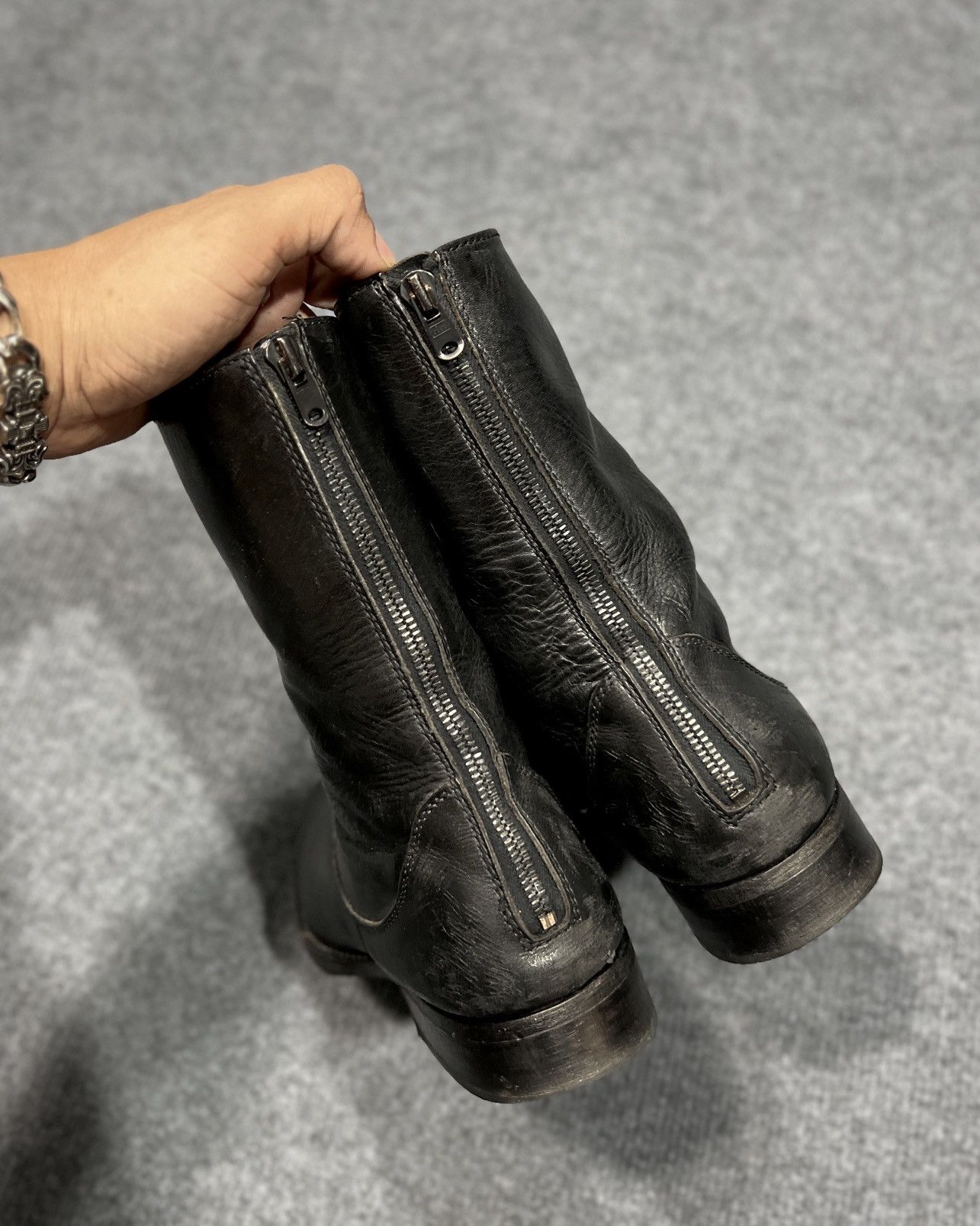 Japanese Brand Moonage Devilment Back Zip Black Boot Size US 9.5 / EU 42-43 - 8 Thumbnail