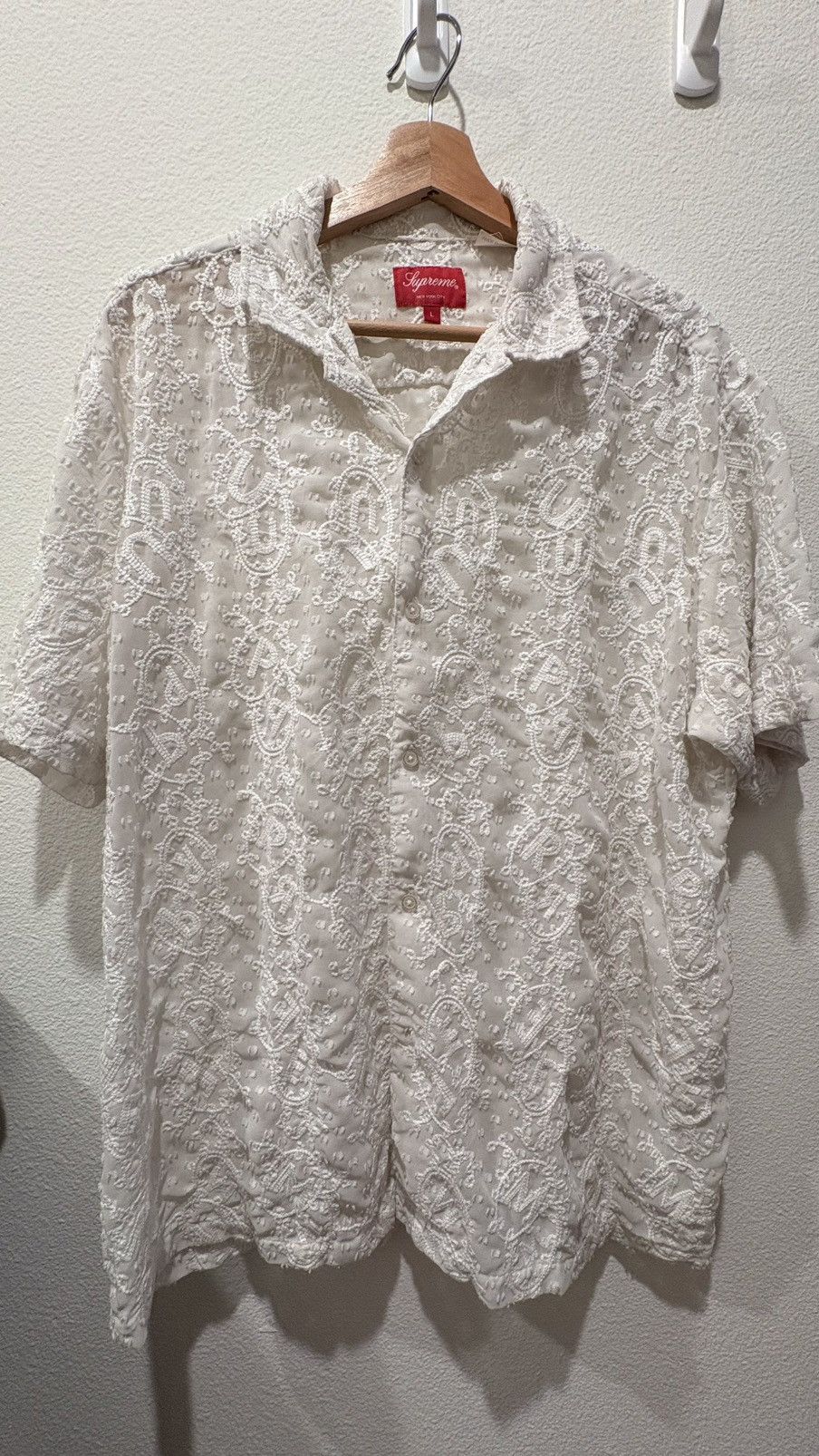 Supreme Supreme Chainstitch Chiffon S/S Shirt White L Size US L / EU 52-54 / 3 - 1 Thumbnail