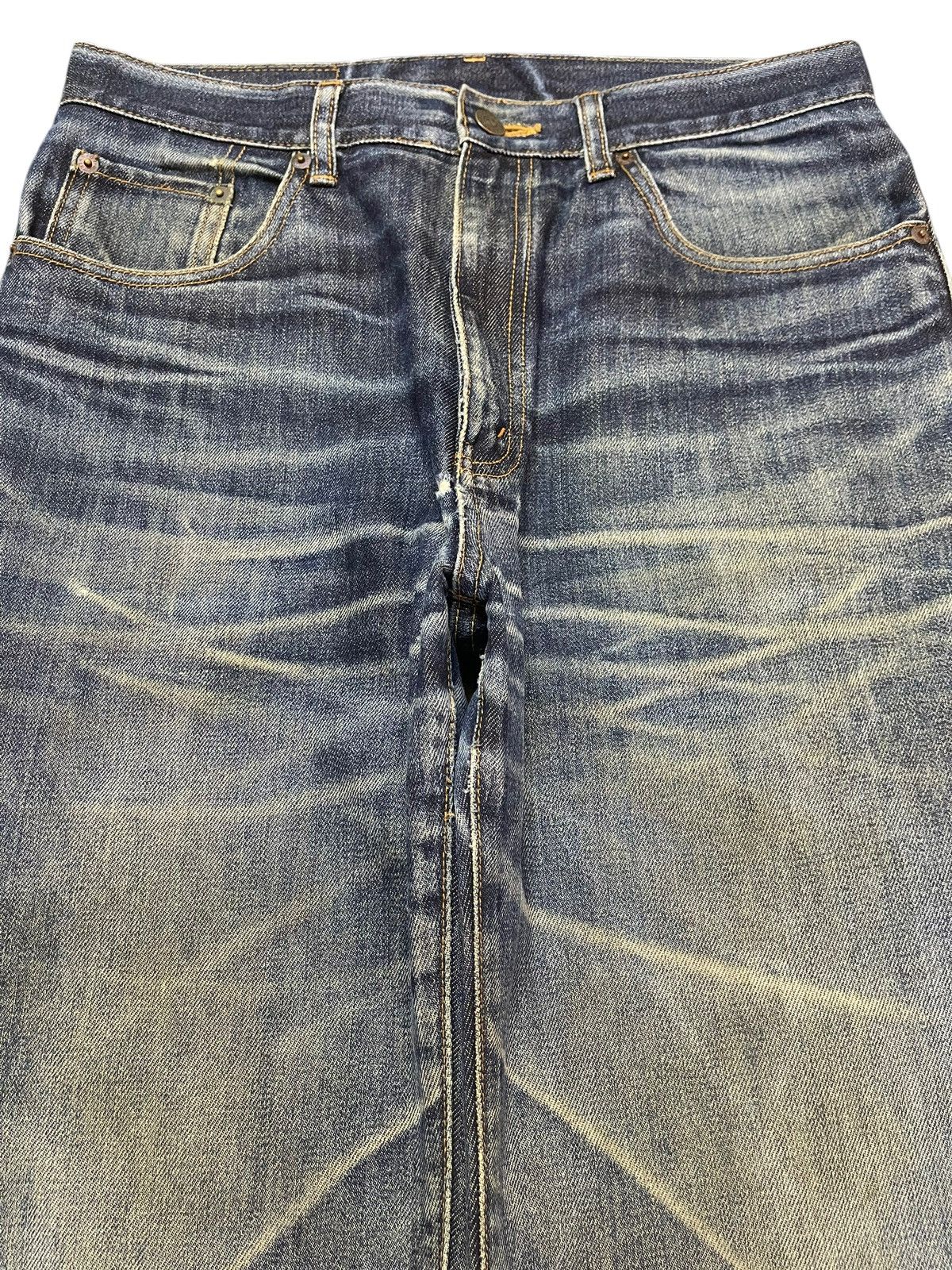 14th Addiction Vintage Japanese Brand Blue Faded Wash Style Baggy Jeans Size US 31 - 3 Thumbnail
