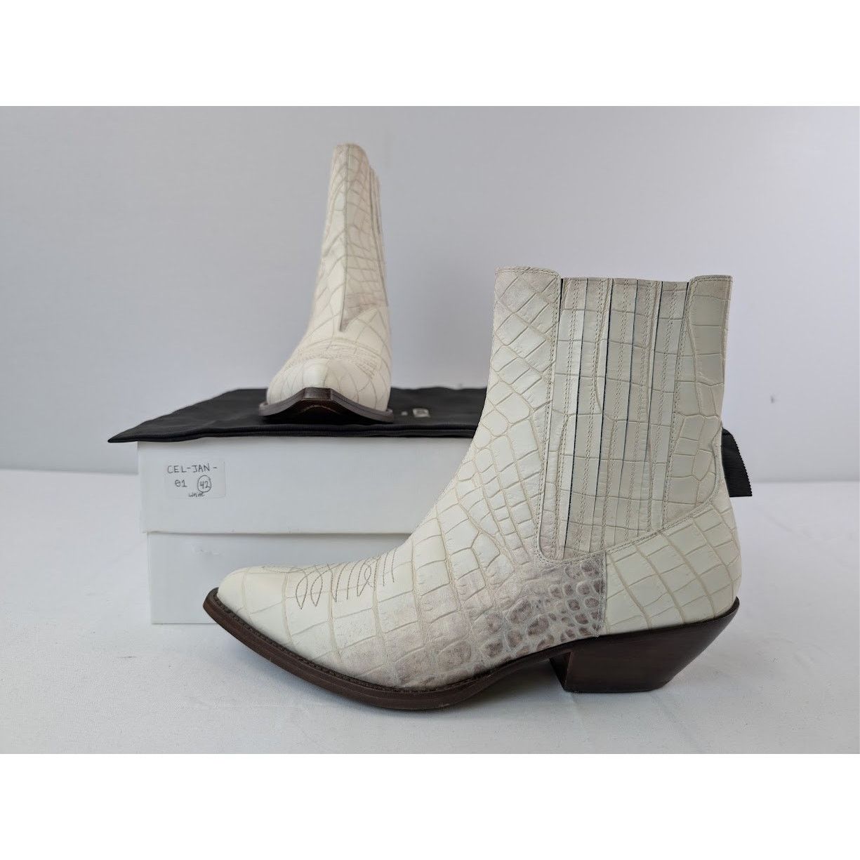 Celine o1rshd1 Leon Chelsea Boots in White Size US 9 / EU 42 - 17 Thumbnail