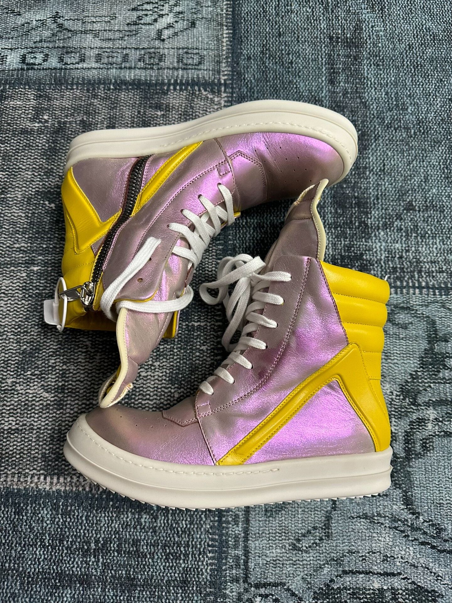 Rick Owens Rick Owens Patchwork Multi Hitop Sneakers 37 Women Size US 6.5 / IT 36.5 - 1 Thumbnail