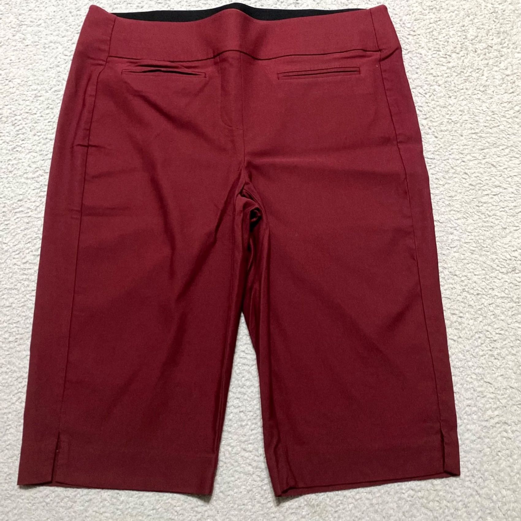 Apt. 9 Apt. 9 Womens Bermuda Shorts L Red Inseam 13" Dark Wash Casual Walking Vintage: No Size 36" / US 14 / IT 50 - 2 Thumbnail