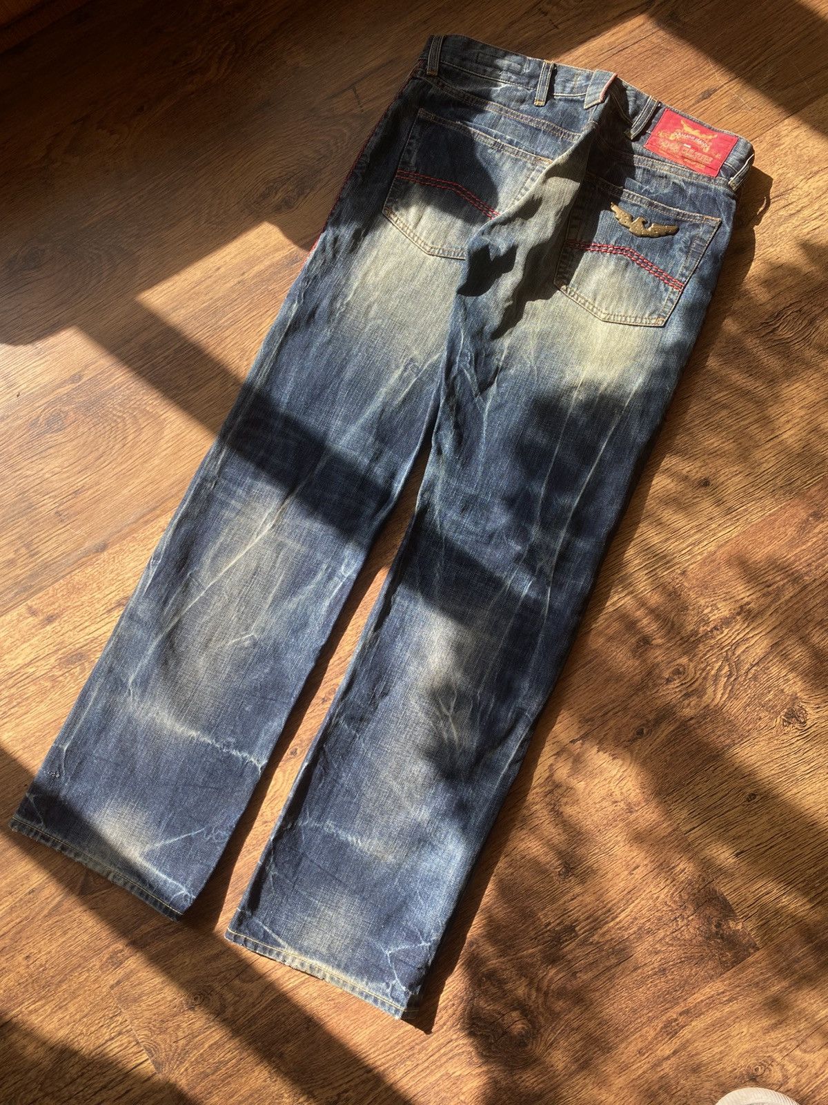 Armani × Vintage Armani Jeans Red Wash Limited Edition Italy Selvage denim Size US 32 / EU 48 - 2 Thumbnail