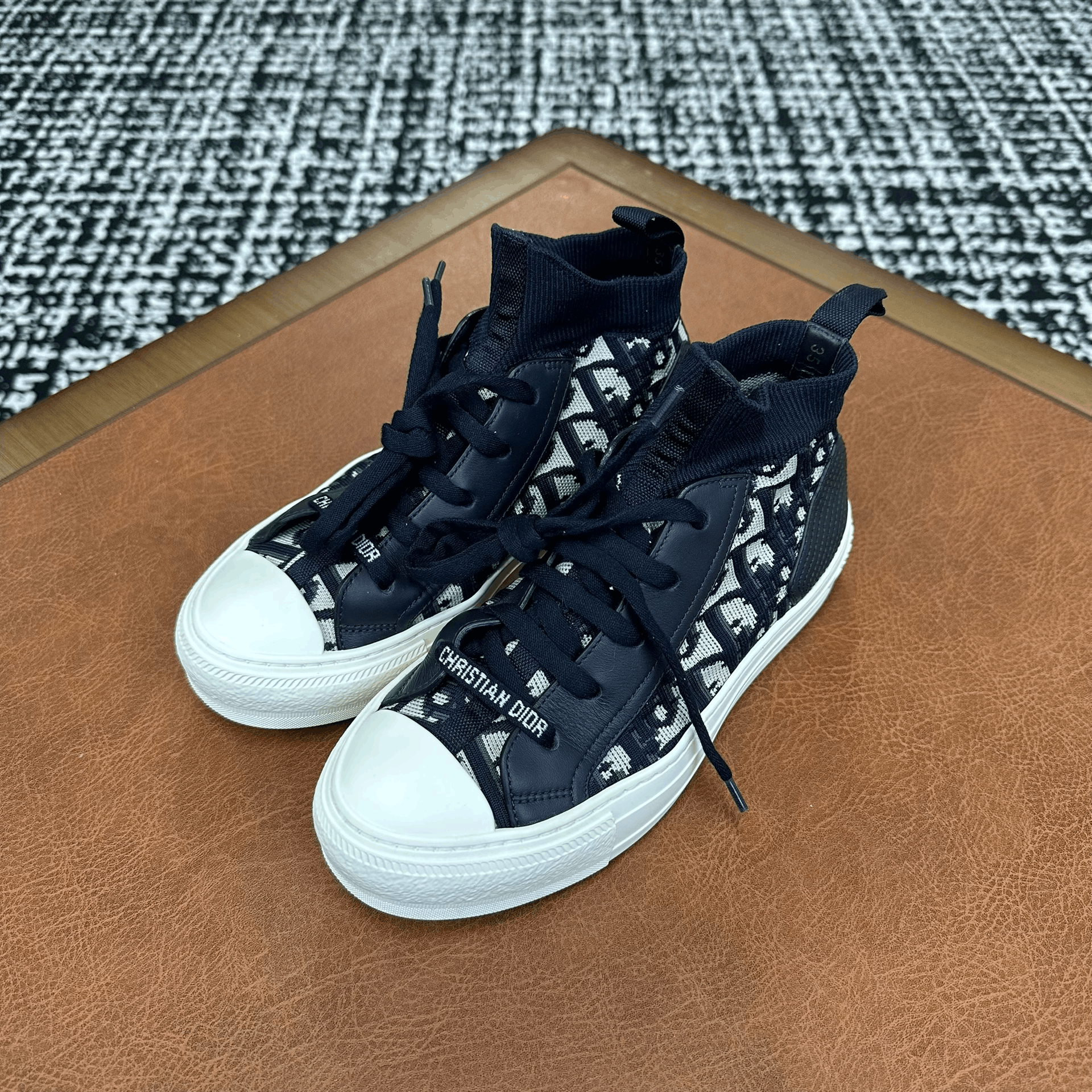 Dior Dior Knit Blue Hitop Sneakers it_35 Women Size US 5 / IT 35 - 1 Thumbnail
