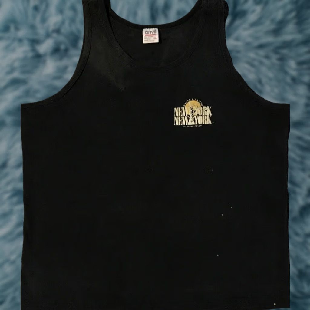 Vintage VINTAGE 90s New York New York Casino Bar Faded Distress Tank Top M Black USA Single Stitch Mens Sleeveless T-Shirt Size M Size US M / EU 48-50 / 2 - 1 Thumbnail