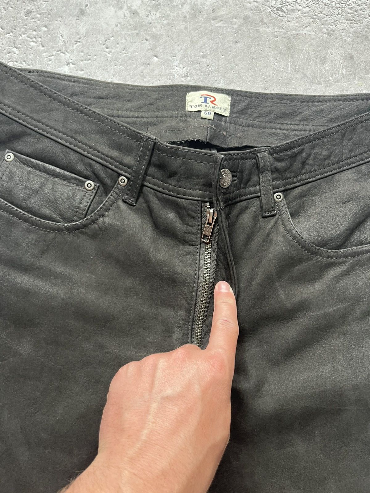 Leather × Vintage Tom Ramsey Black Leather Biker Pants Size 50 Size US 32 / EU 48 - 10 Thumbnail