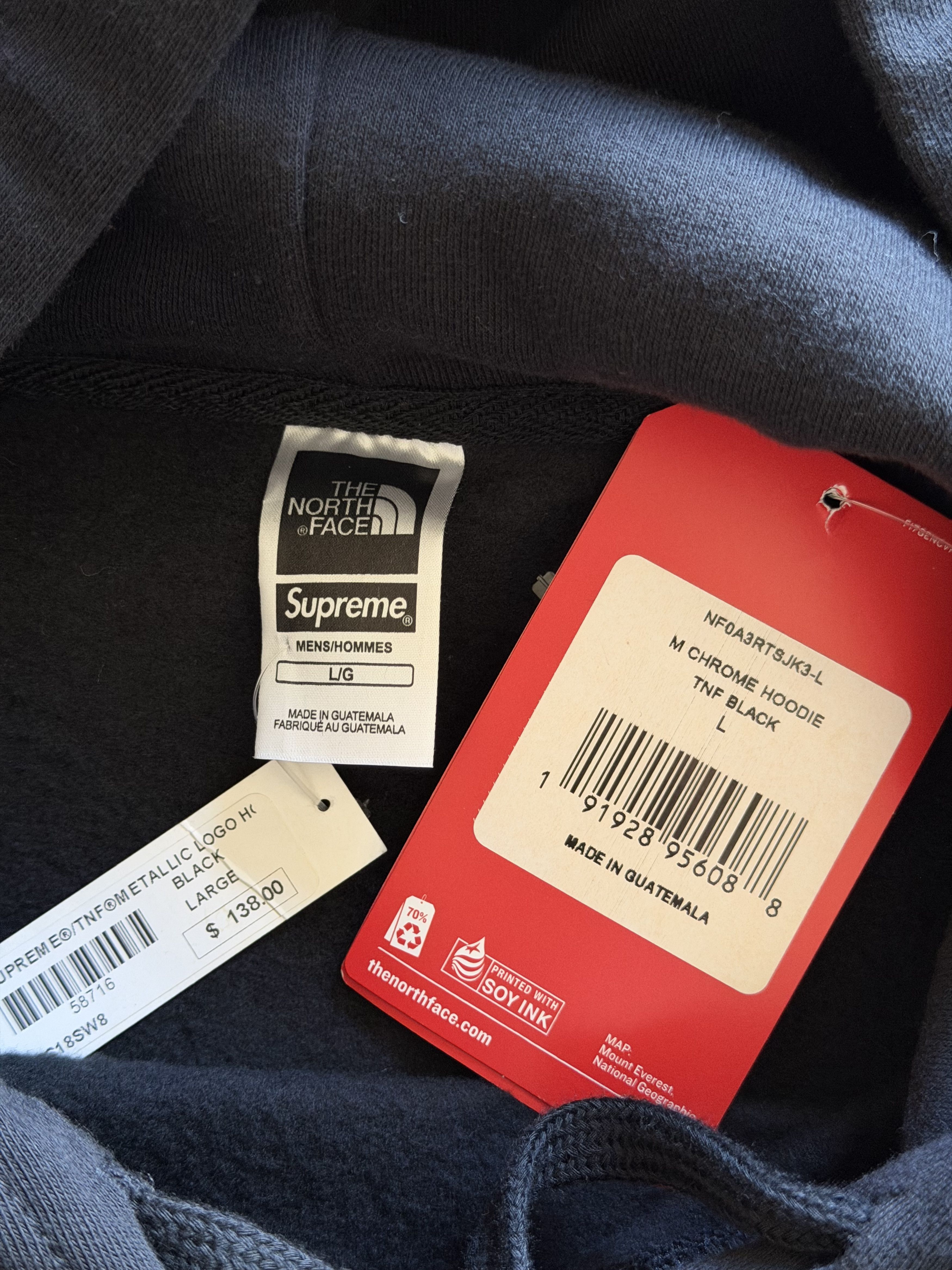 Supreme × The North Face Supreme The North Face Metallic Logo Hoodie in Black Size US L / EU 52-54 / 3 - 6 Thumbnail