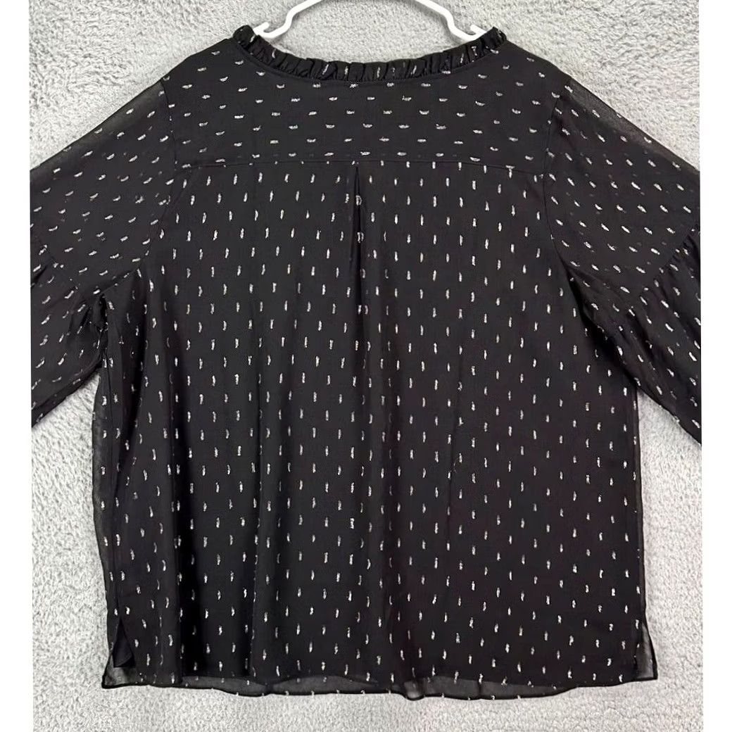 Isaac Mizrahi VINTAGE? No — Isaac Mizrahi Live Shirt Womens 22W Plus Black Geometric Long Sleeve Blouse NEW Size 3XL / US 20-22 - 2 Thumbnail