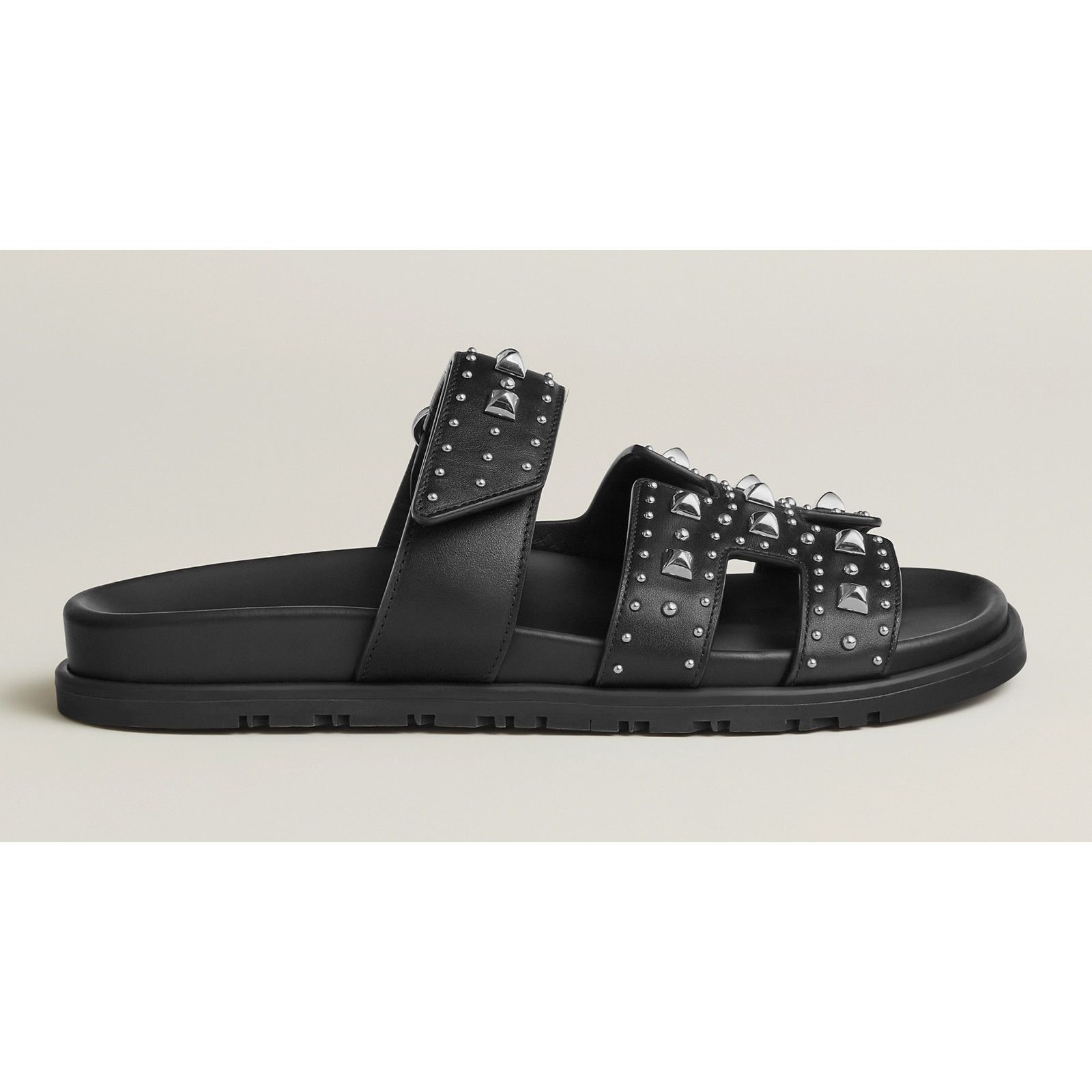 Hermes Hermes Chypre Sandal Black Studded Stud Punk Rock H Size US 7 / IT 37 - 3 Thumbnail
