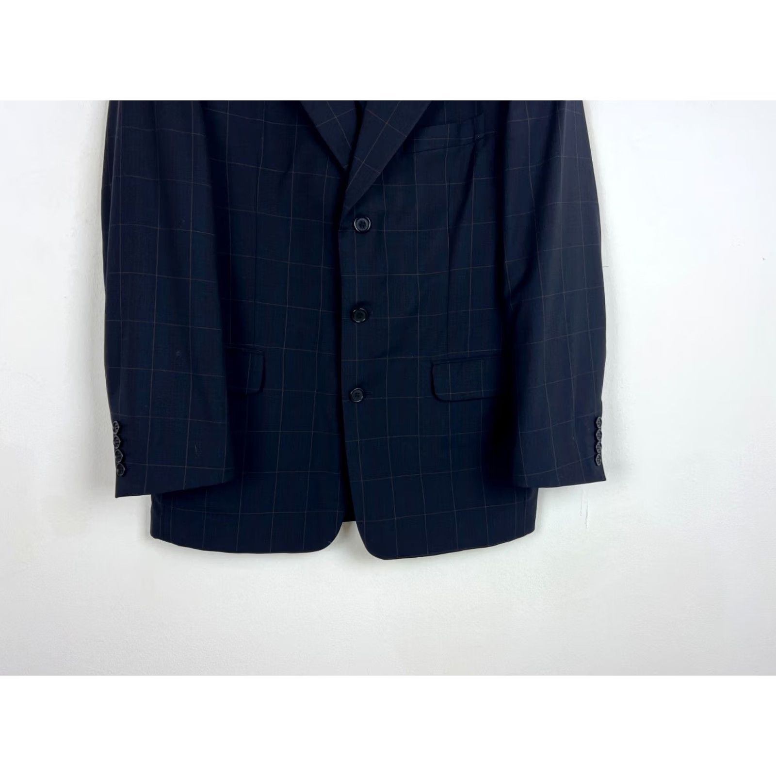Paul & Shark Paul & Shark Blazer Jacket Vintage Check Blue 100% Wool Size 50 Mens Regular 50 Blue Check Wool Blazer 90s Classic Size 50R - 5 Thumbnail