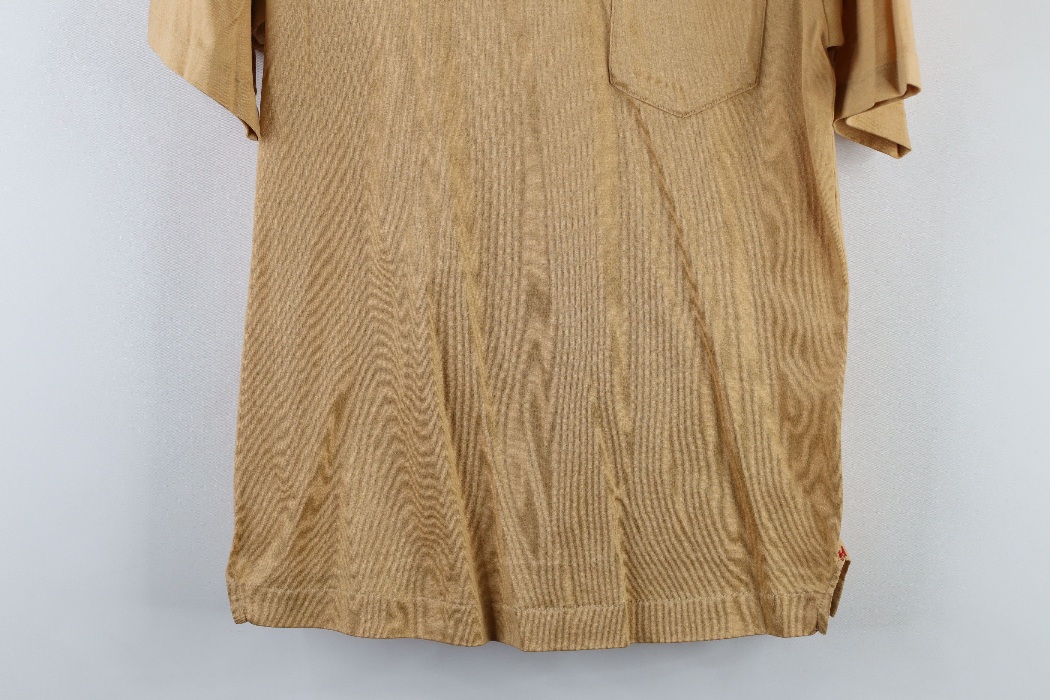 Vintage Vintage 70s Streetwear Knit Collared Pocket Polo Shirt Beige Size US S / EU 44-46 / 1 - 3 Thumbnail