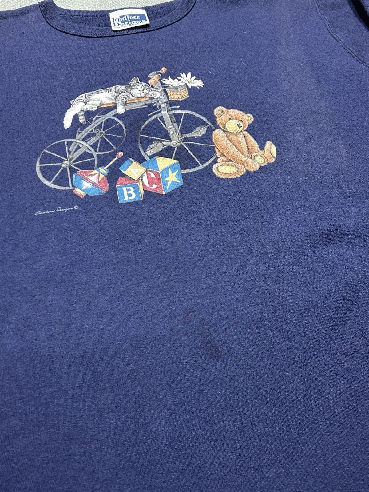 Vintage Vtg sweatshirt endless design cat kitten cute teddy bear 3XL Size US XXL / EU 58 / 5 - 3 Thumbnail