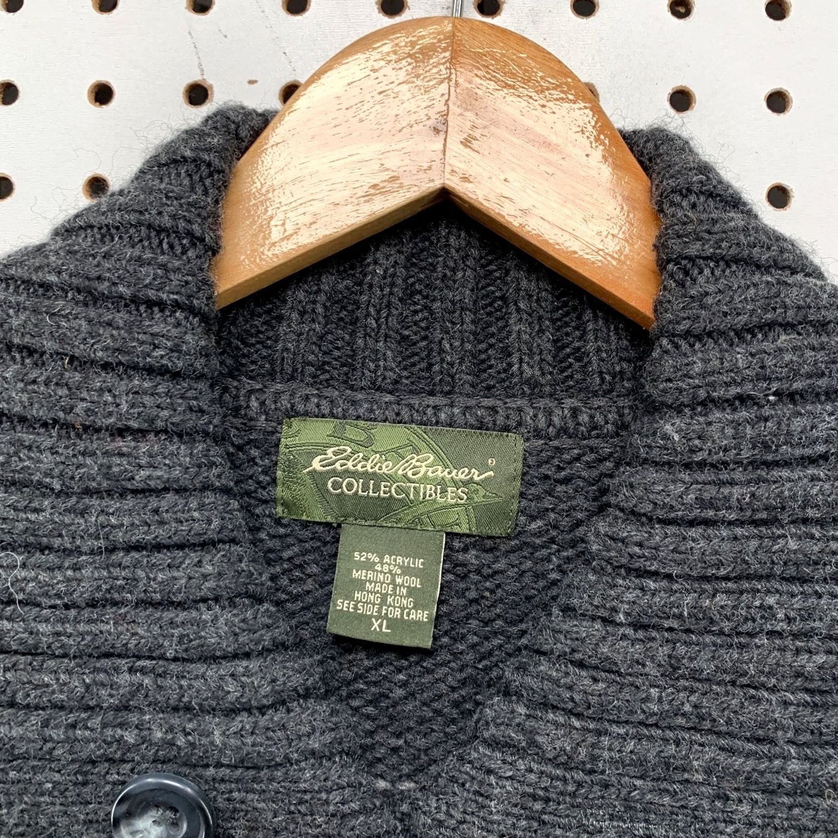 Eddie Bauer Eddie Bauer Cardigan Sweater Womens XL Gray Fair Isle Wool Knit Button Classic Pullover Holiday Winter Fall Spring Size XL / US 12-14 / IT 48-50 - 3 Thumbnail