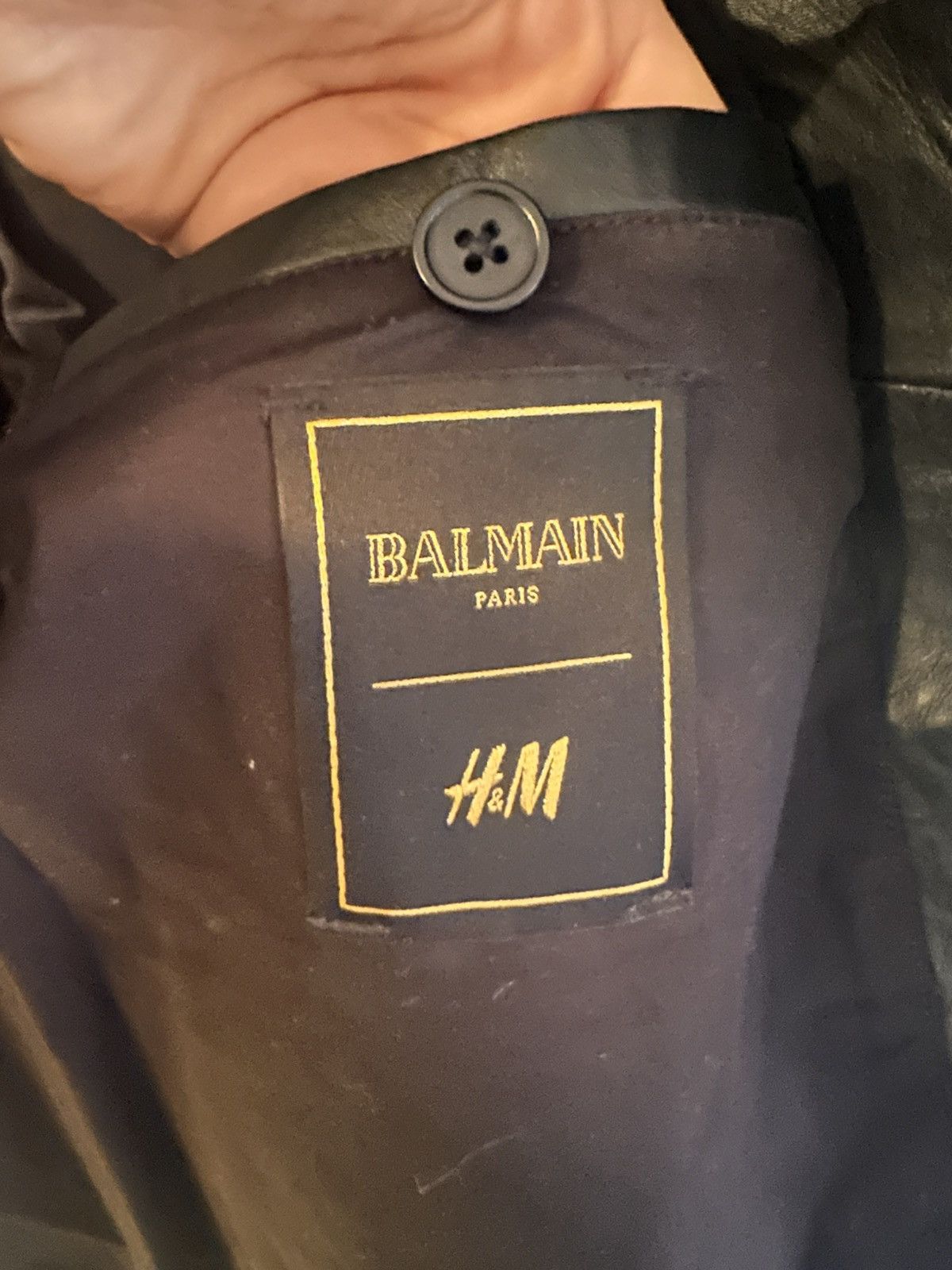 Balmain Gold Lion Embroidered Leather Jacket Size US M / EU 48-50 / 2 - 4 Thumbnail