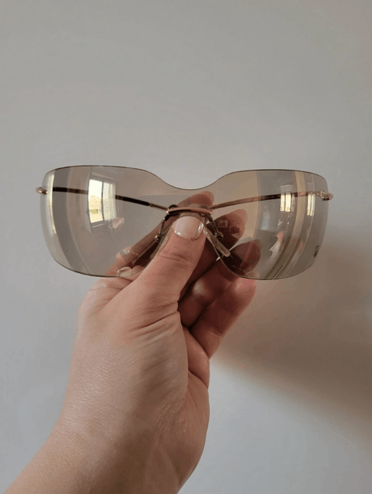 Dior DIOR Sunglasses Bowling Pop Rimless Shield Galliano Vintage Size ONE SIZE - 3 Thumbnail