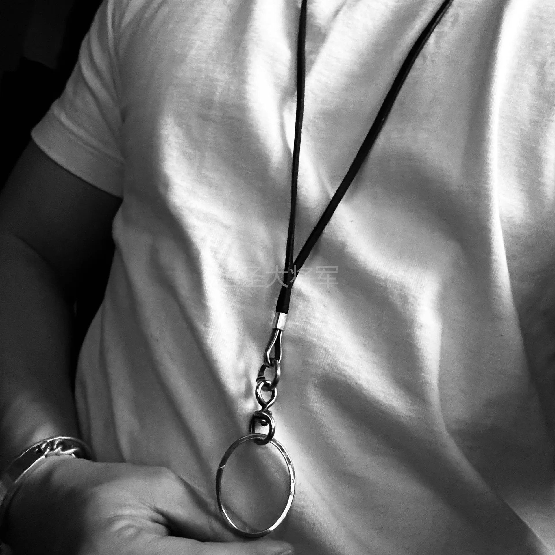 Werkstatt Munchen Werkstatt Munchen M5452 SS & Veg Leather Keychain Necklace Size ONE SIZE - 5 Thumbnail