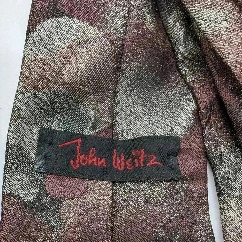 Vintage 2 Maroon 80s vintage Ties BJ Ernst and John Weitz Size ONE SIZE - 3 Thumbnail