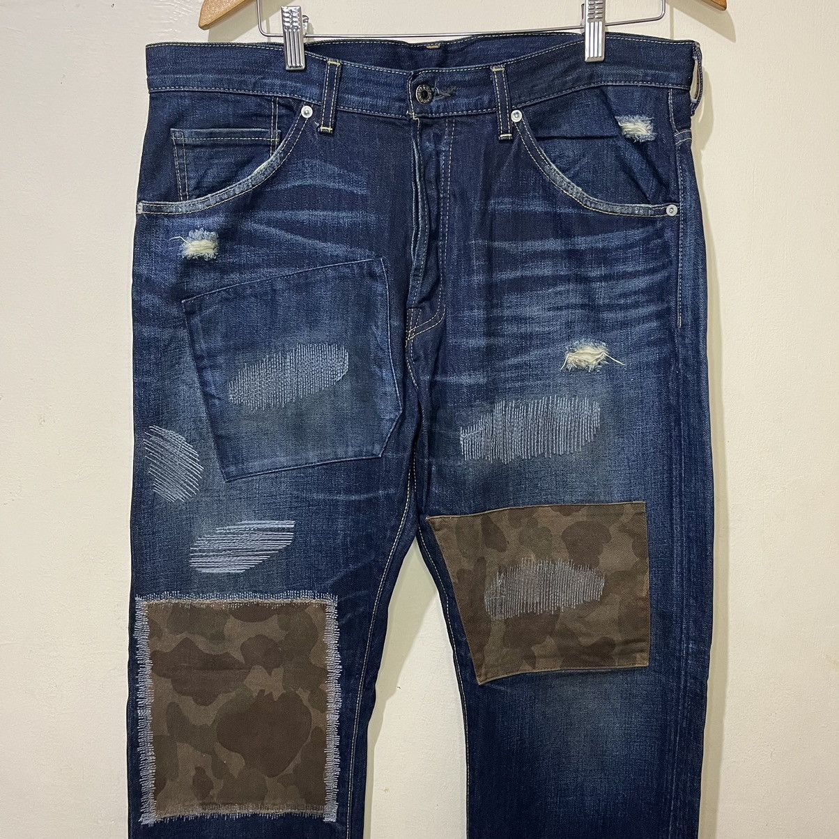 Bape Rare OG Bape Sta Patchwork Denim Pants Size US 38 / EU 54 - 2 Thumbnail