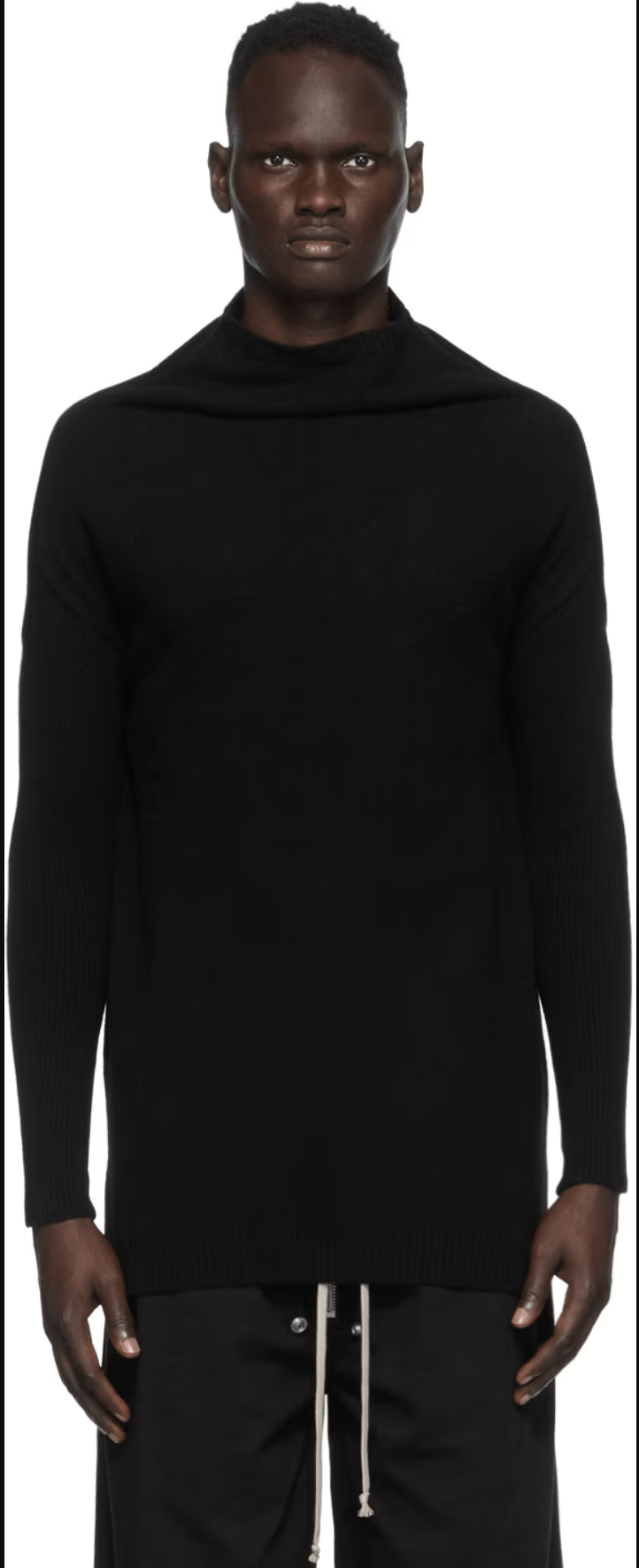 image of Rick Owens Fw20 Performa Cashmere Crater Sweater 52/xl in Black, Men's (Size Large)