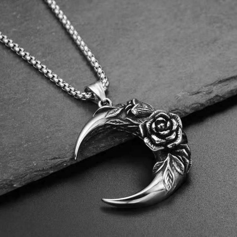 Vintage Rose Moon Pendant Chain Necklace Size ONE SIZE - 3 Thumbnail