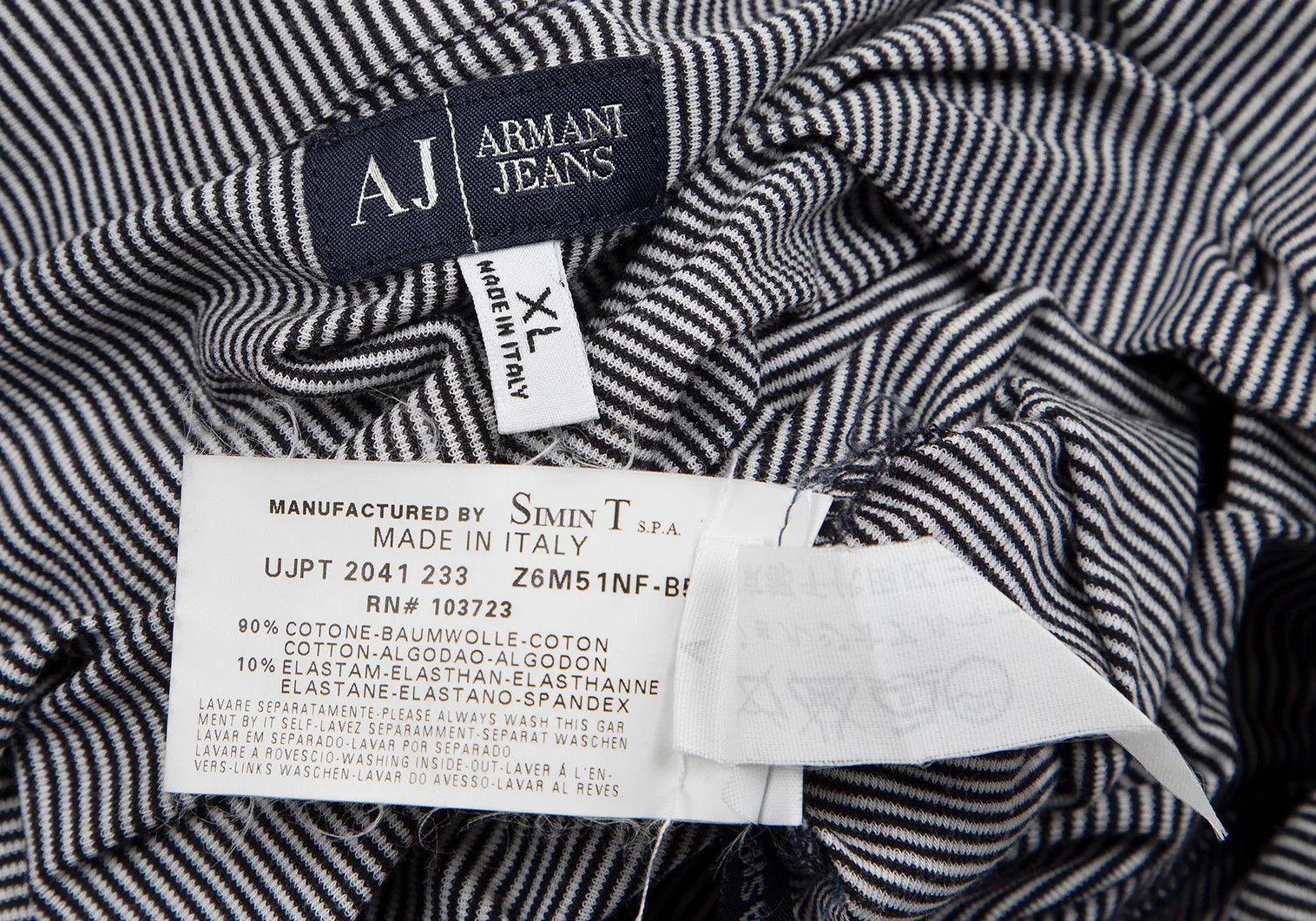 Armani Stretch Stripe Polo Shirt in Black and White, Size XL Size US XXS / EU 40 - 12 Thumbnail