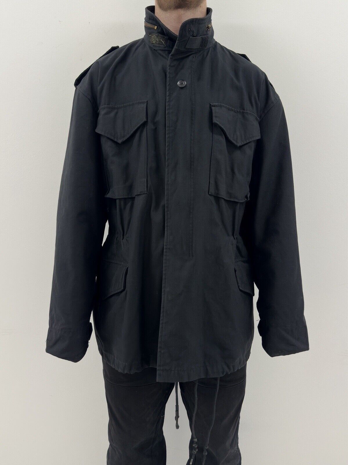 Alpha Industries VINTAGE ALPHA INDUSTRIES M65 ARMY fly JACKET MENS BLACK RARE Size US XL / EU 56 / 4 - 1 Thumbnail