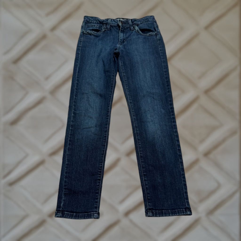 Denime JUST BLACK Mid Rise Straight Leg Crop Denim Jeans Womens 26P Blue Dark Wash Size 26" / US 2 / IT 38 - 1 Thumbnail