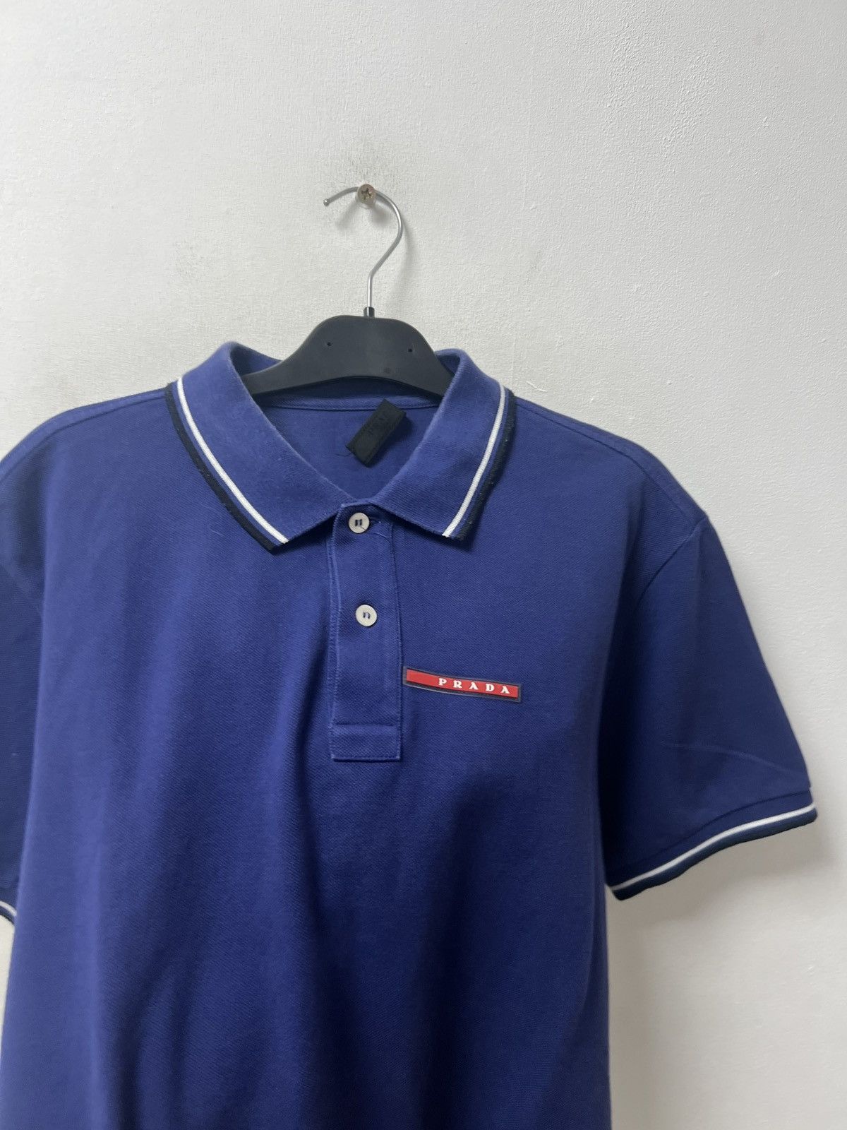 Prada Vintage Prada Polo T-Shirt Red Tab Mens Size XL Blue Size US XL / EU 56 / 4 - 5 Thumbnail