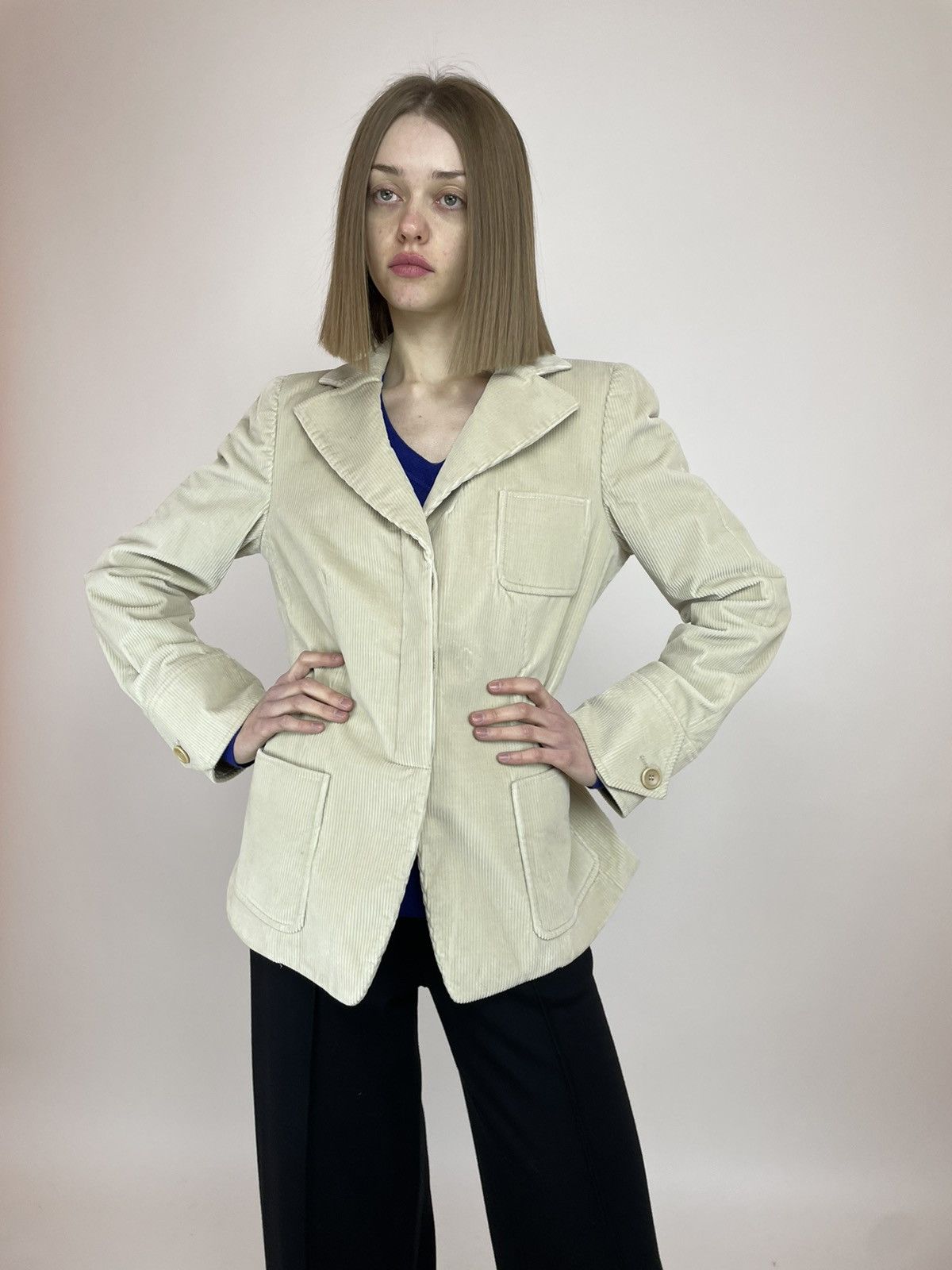Armani Collezioni Armani Collezioni Light Brown Corduroy Blazer Jacket Italy Size L / US 10 / IT 46 - 1 Thumbnail