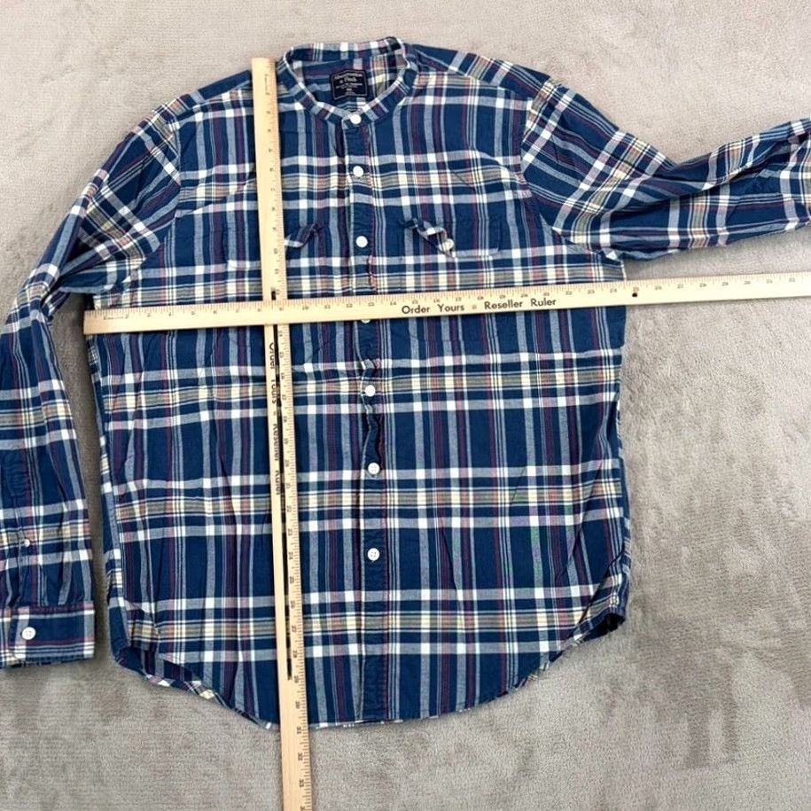 Abercrombie & Fitch Abercrombie & Fitch Blade Mandarin Collar Shirt in Blue Plaid Men 2XL Preppy Size US XXL / EU 58 / 5 - 4 Thumbnail